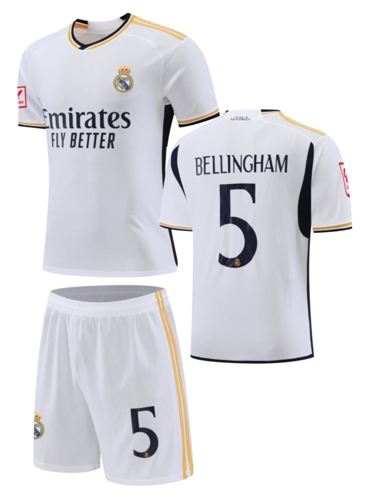 Football Jersey home Real Madrid fc 2023-2024 Bellingham #number 5 ( soccer shirt and shorts / white shirt / soccer jersey / gift / Jude shirt / specials )