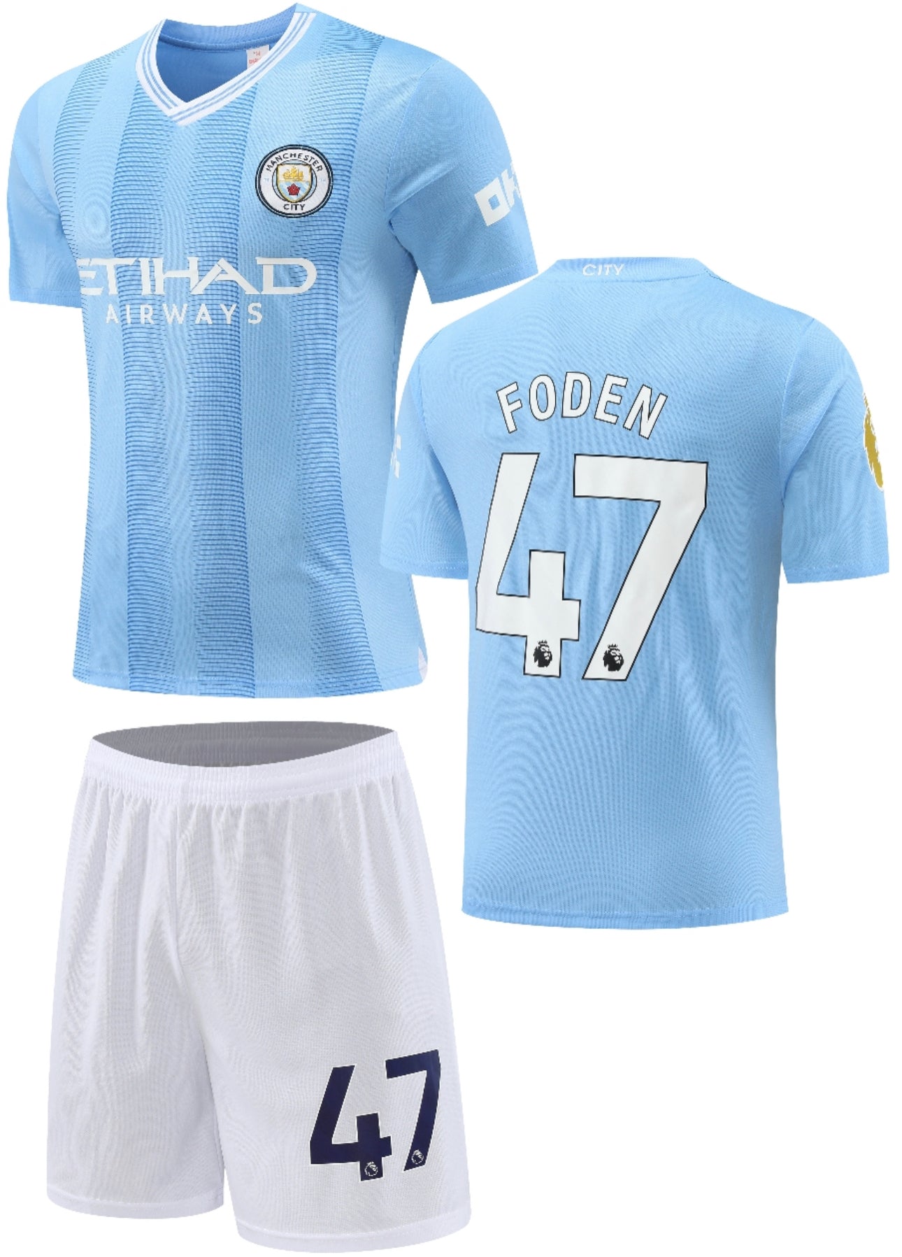 Football jersey Manchester City Foden #47 home 2023-2024( jersey and shorts / Mancity specials )