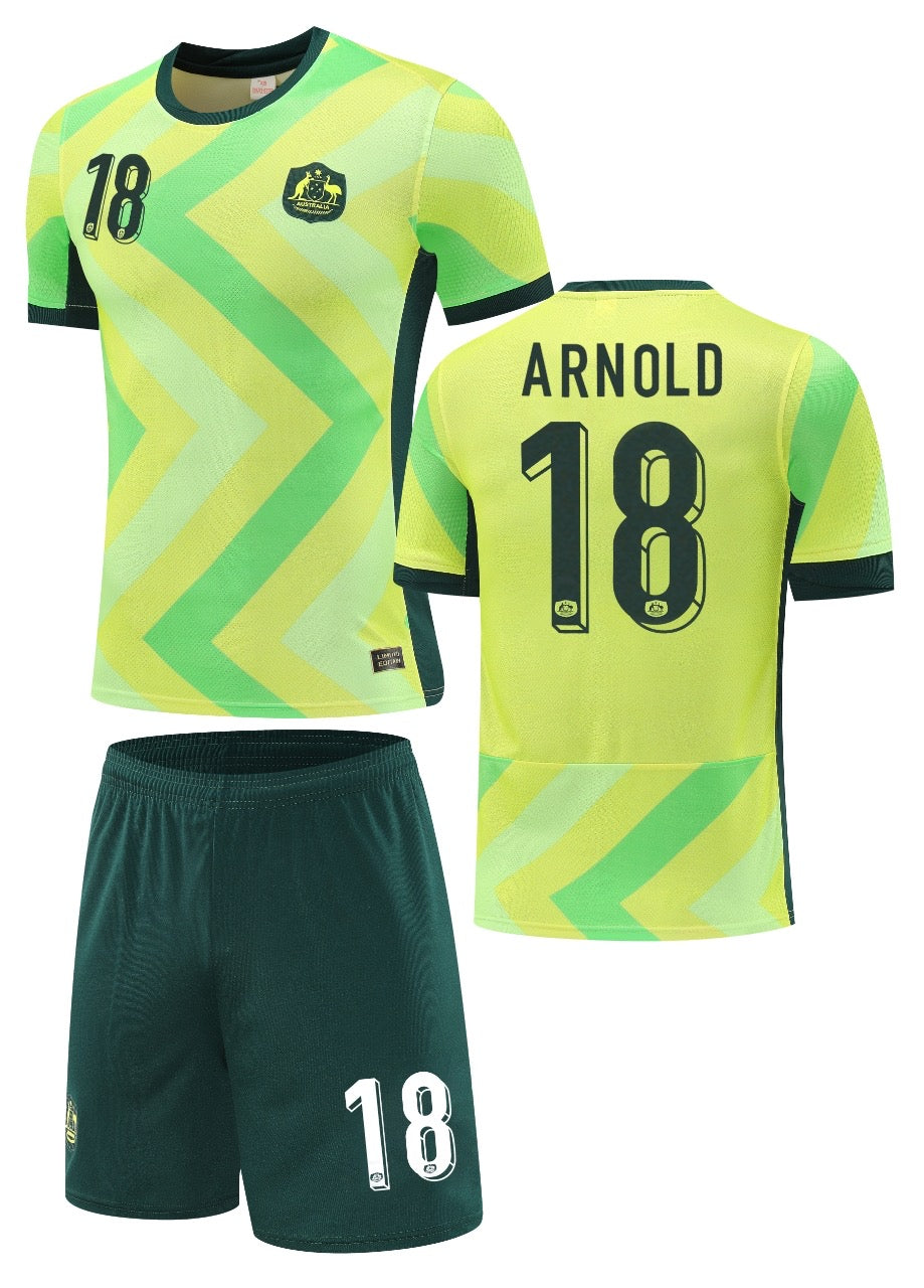 Football Jersey set Australia home 25-27 Arnold MacKenzie number #18( A Grade / Australia shirt / soccer / country shirt )