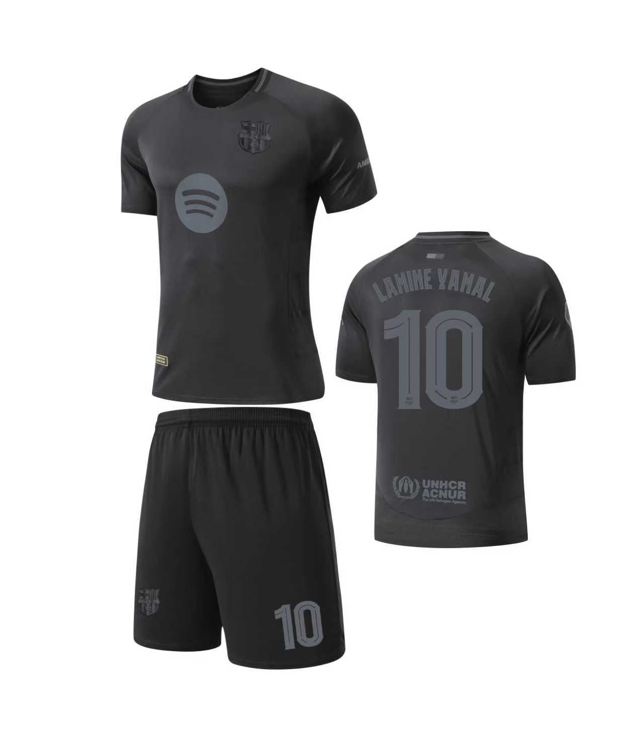 Football Jersey Barcelona fc Black on black LAMINE YAMAL 2025-2026 (A grade quality soccer shirt and shorts / Barca limited edition )