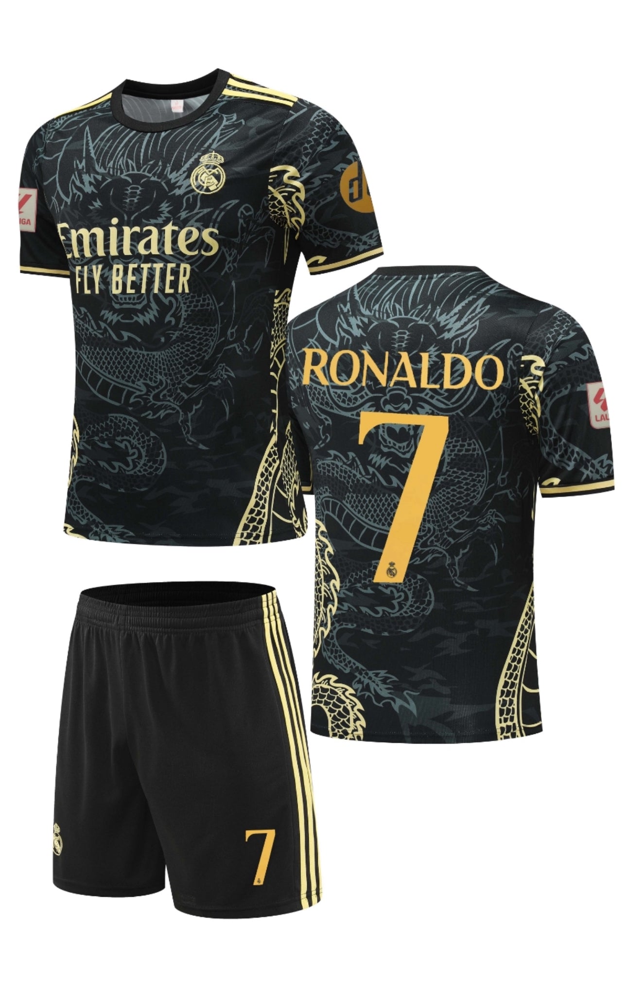 Football Jersey Real Madrid fc Black dragon 2024-2025 RONALDO #7 ( soccer shirt & shorts / junior shirt / soccer jersey / gift / shirt)