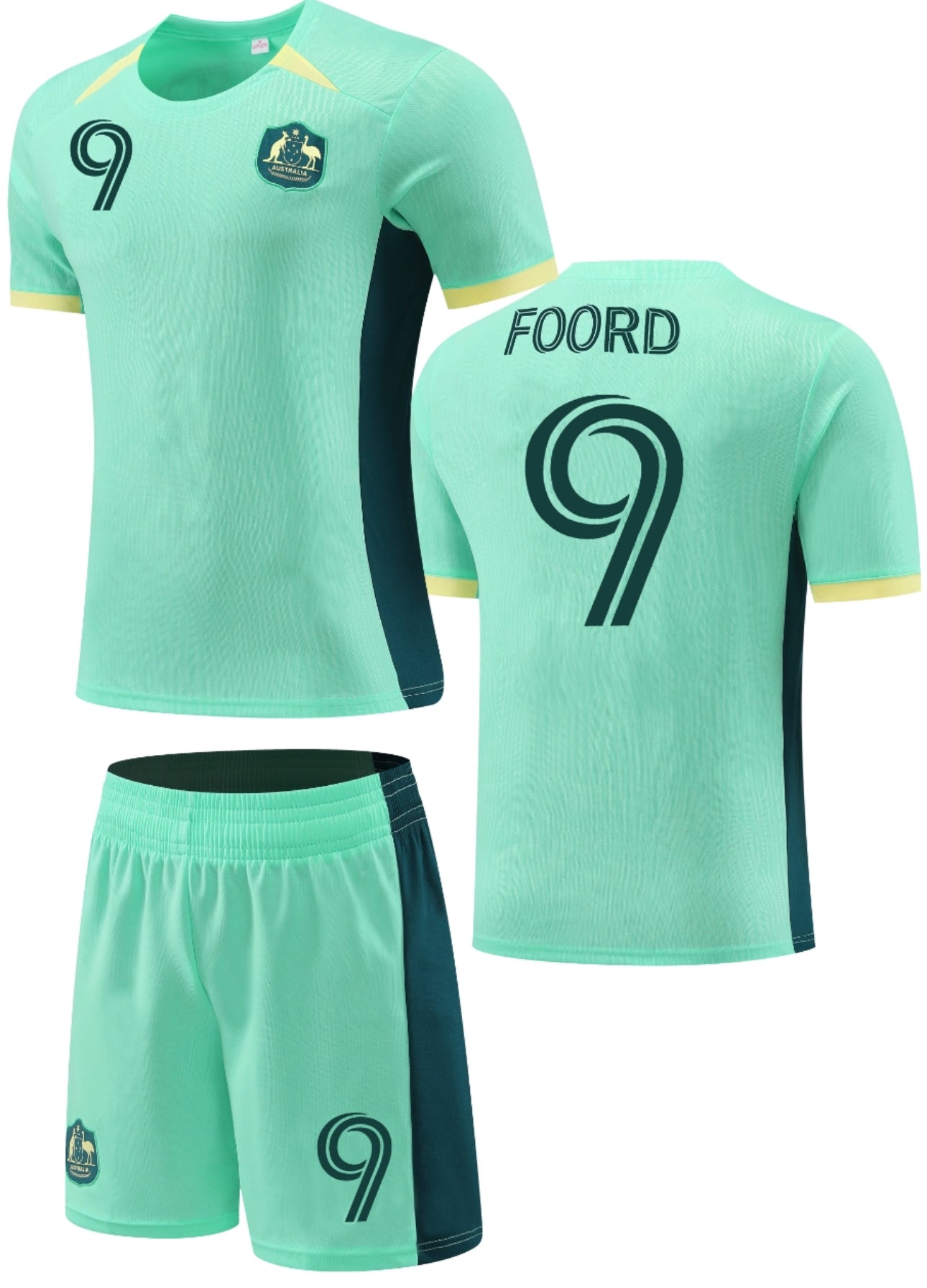 Football Jersey set Australia away 23-24 FOORD number #9( Australia shirt / soccer shirt / country shirt / football shirt )