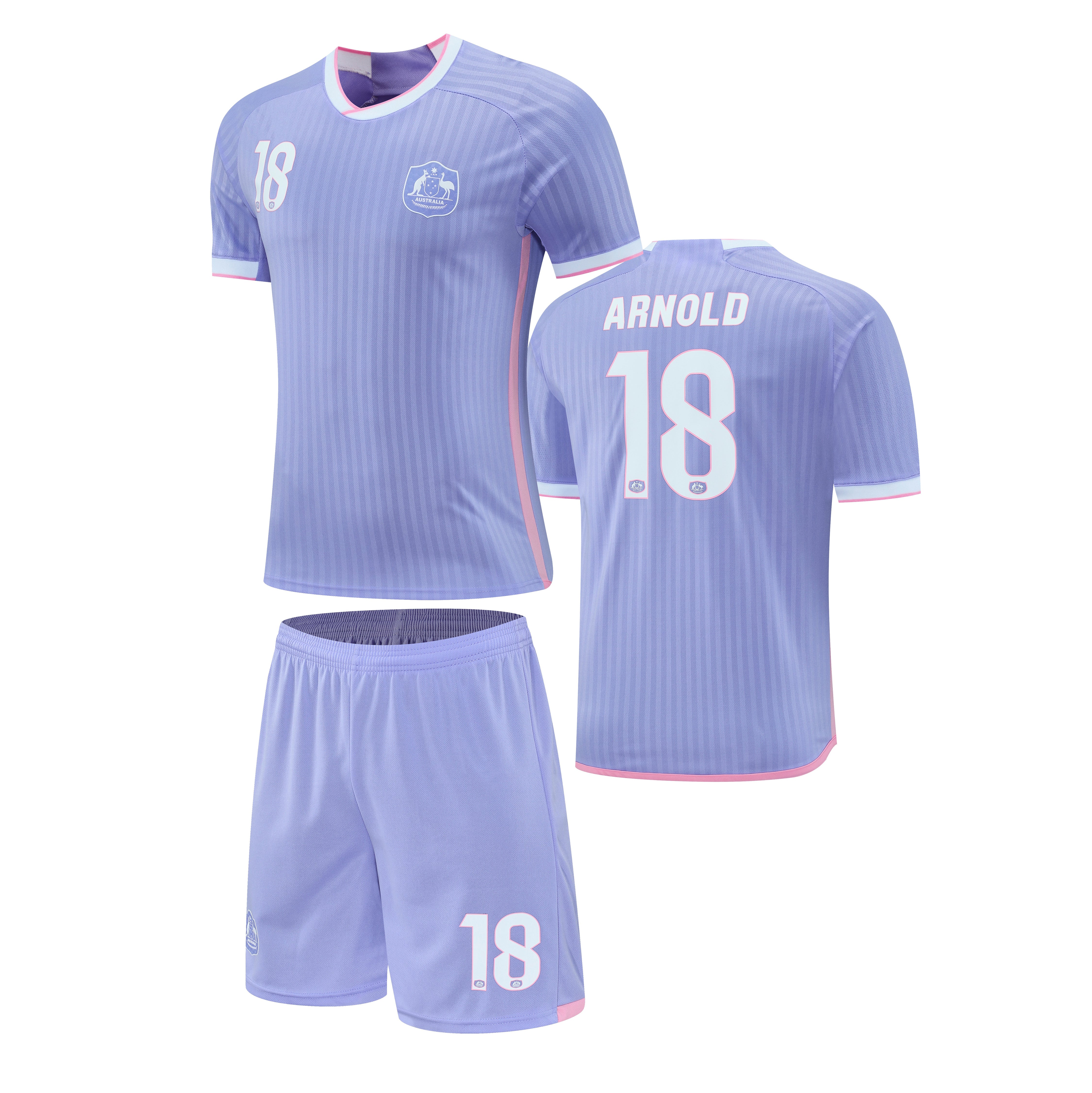 Football Jersey set Australia purple 25-26 ARNOLD Mackenzie number#18 ( Australia shirt / soccer shirt / country shirt / football shirt )