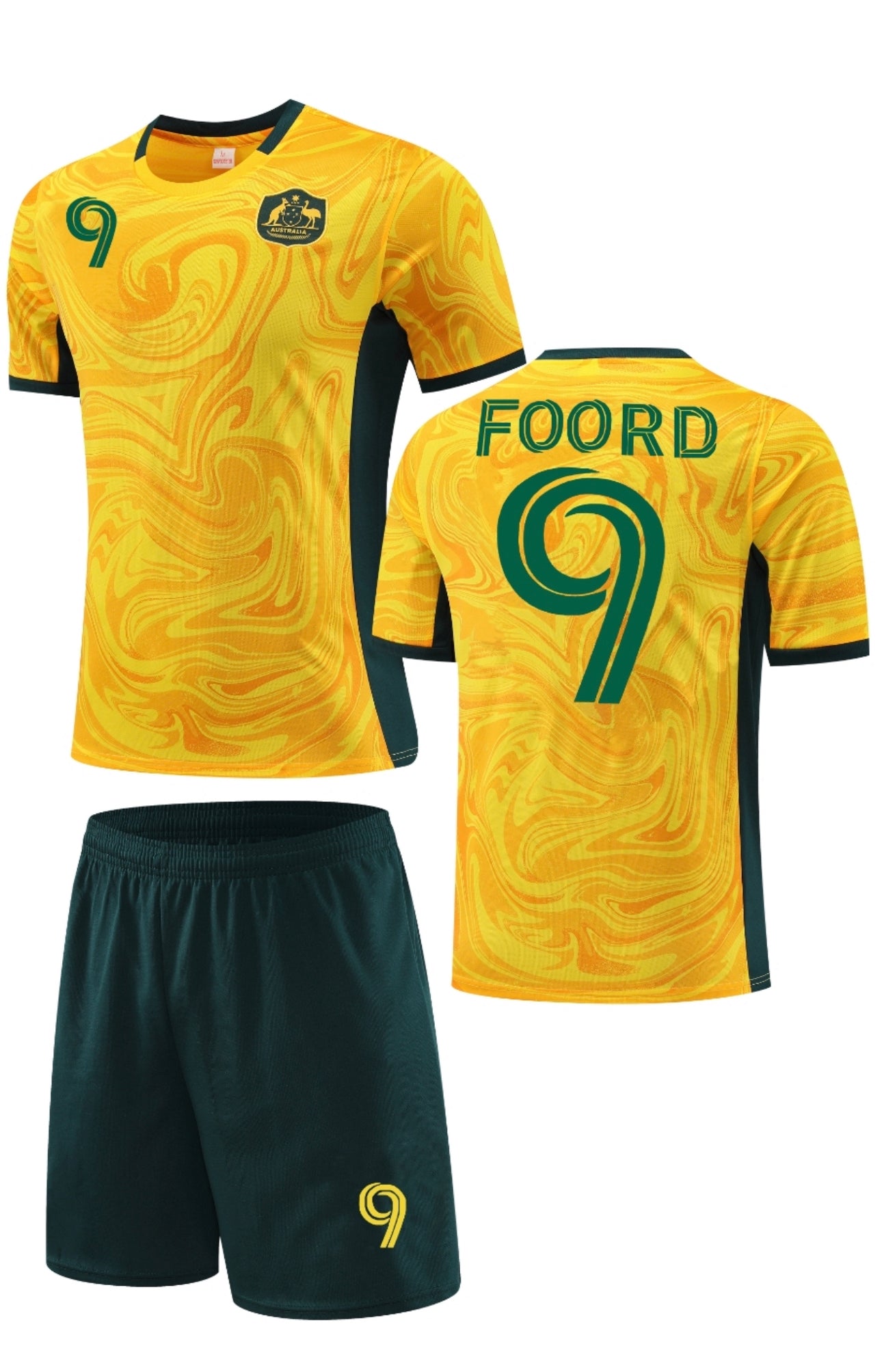 Football Jersey set Australia home 23-24 FOORD number #9( Australia shirt / soccer shirt / country shirt / football shirt )
