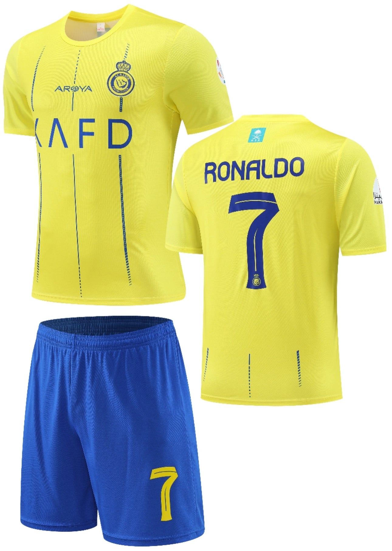 Football Jersey Al Nassr fc home Ronaldo number#7 ( jersey & shorts / saudi arabian team / soccer shirt specials / football shirt )