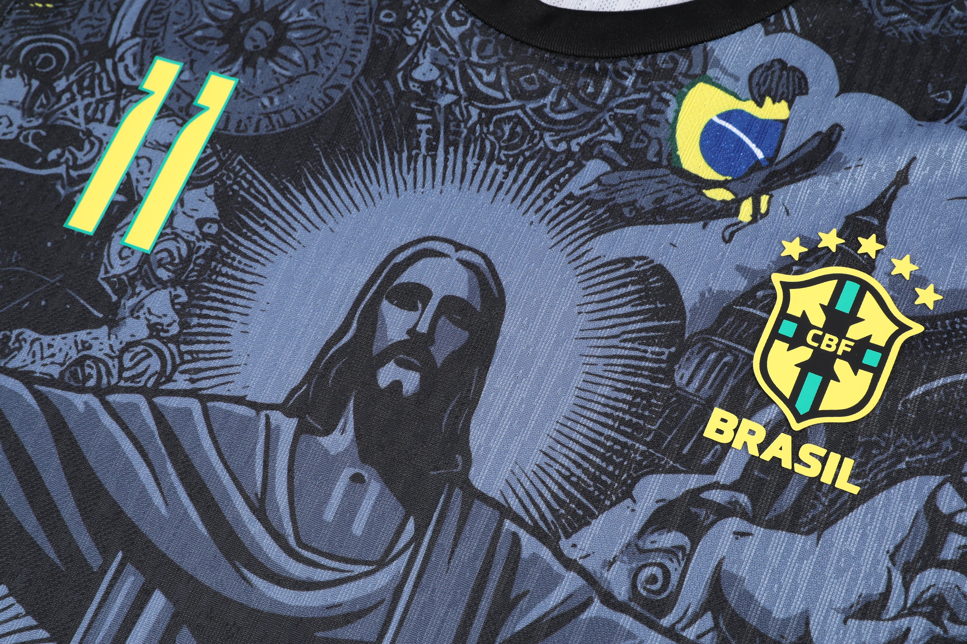 Football Jersey 24/26 Brasil Neymar Jr Away jesus set number 10# (Brazil Black / Brasil shirt / A Grade Qaulity)