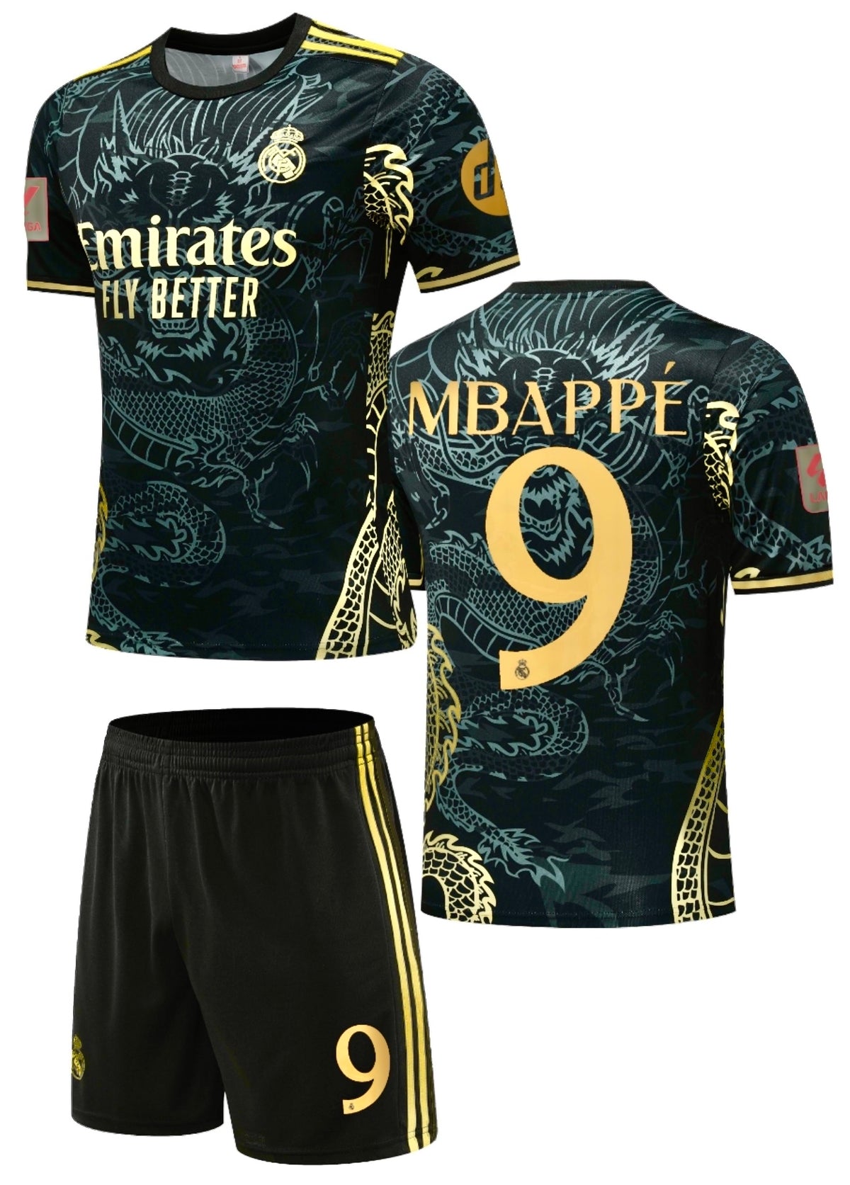 Football Jersey Real Madrid fc black dragon 2024-2025 Mbappe #number 9