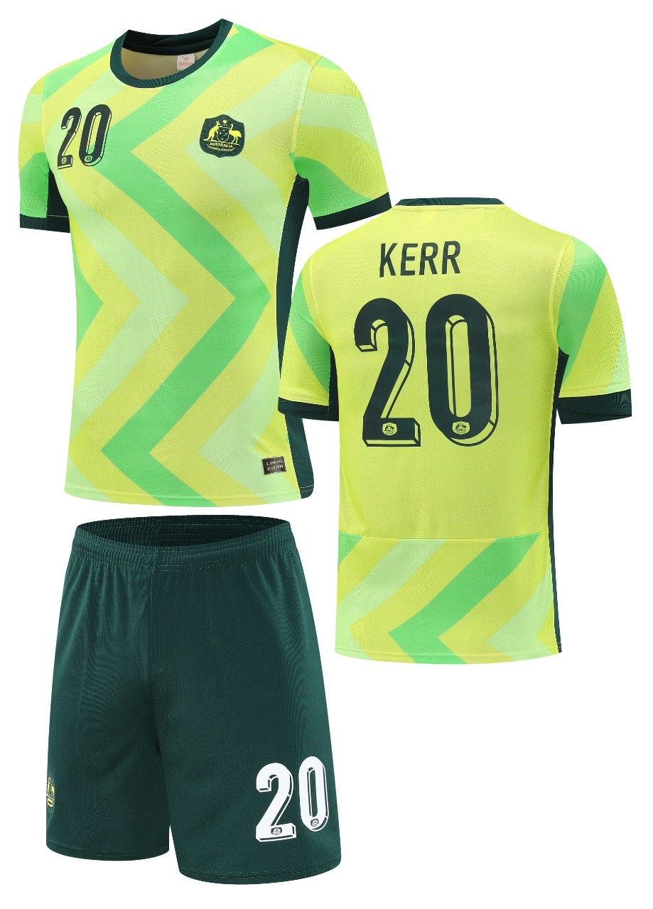 Football Jersey set Australia home 25-27 KERR number#20 ( A Grade / Australia shirt / soccer / country shirt )