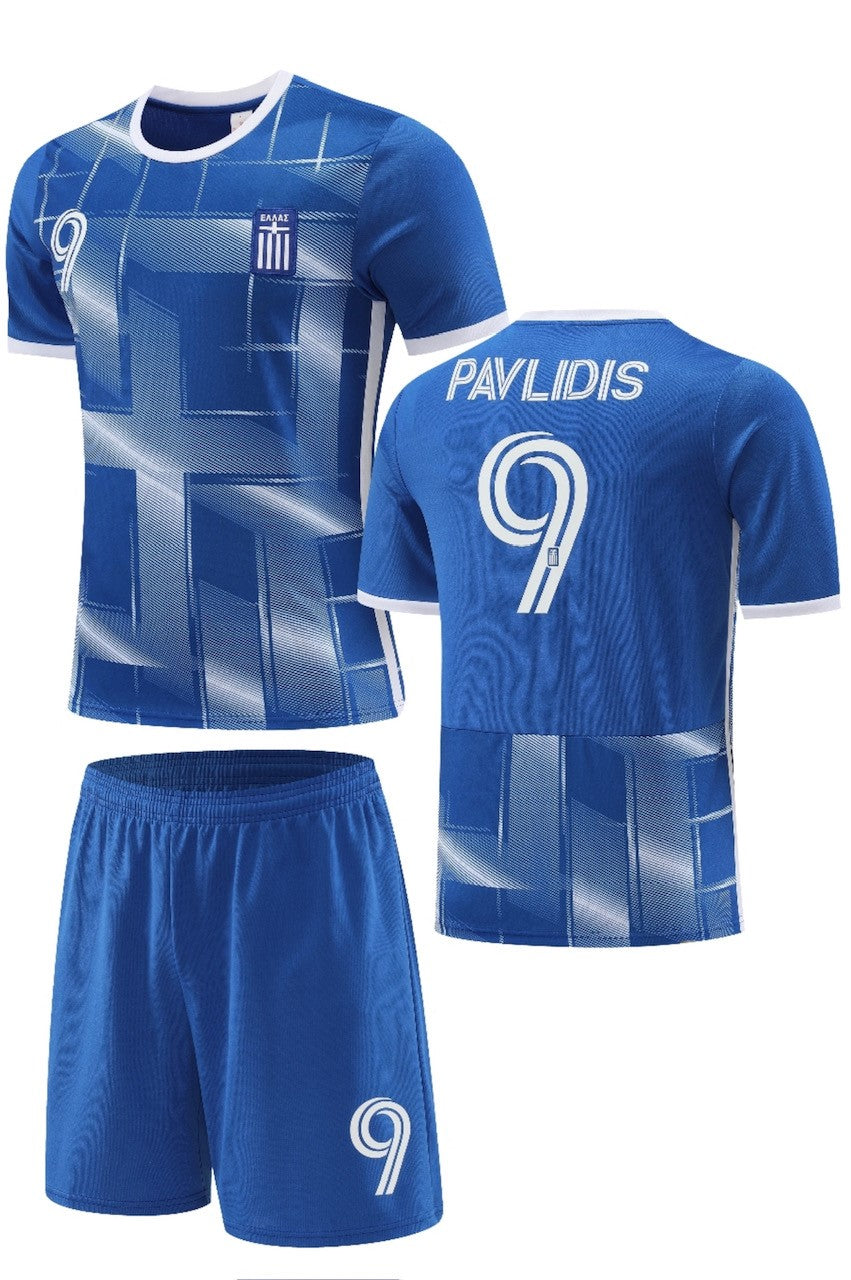 Football Jersey Greece away Pavlidis 2023/24 number#9 (blue / Hellas shirt / Greece shirt / Greece away / Harmony day / country shirt / greek jersey / Greek shirt)
