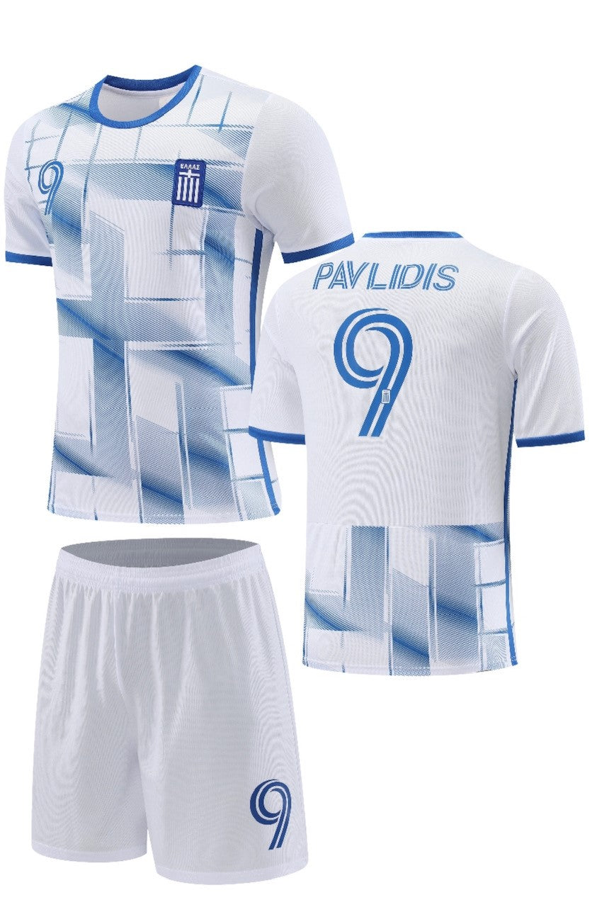 Football Jersey Greece home Pavlidis 2023/24 number#9 (white / Hellas shirt / Greece shirt / Greece away / Harmony day / country shirt / greek jersey / Greek shirt)