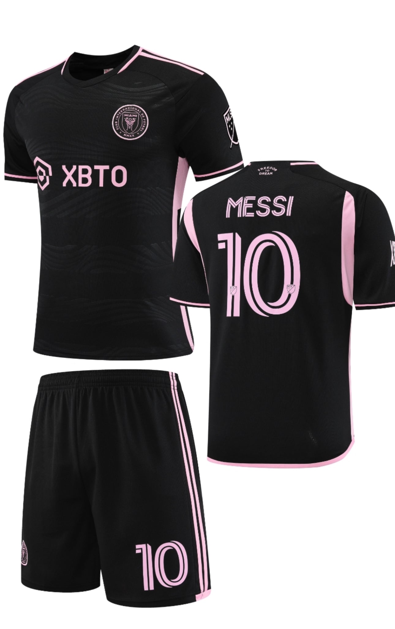Football Jersey Inter Miami away Messi number#10 2023-2024 ( shirt & shorts / Lionel/ soccer jersey )