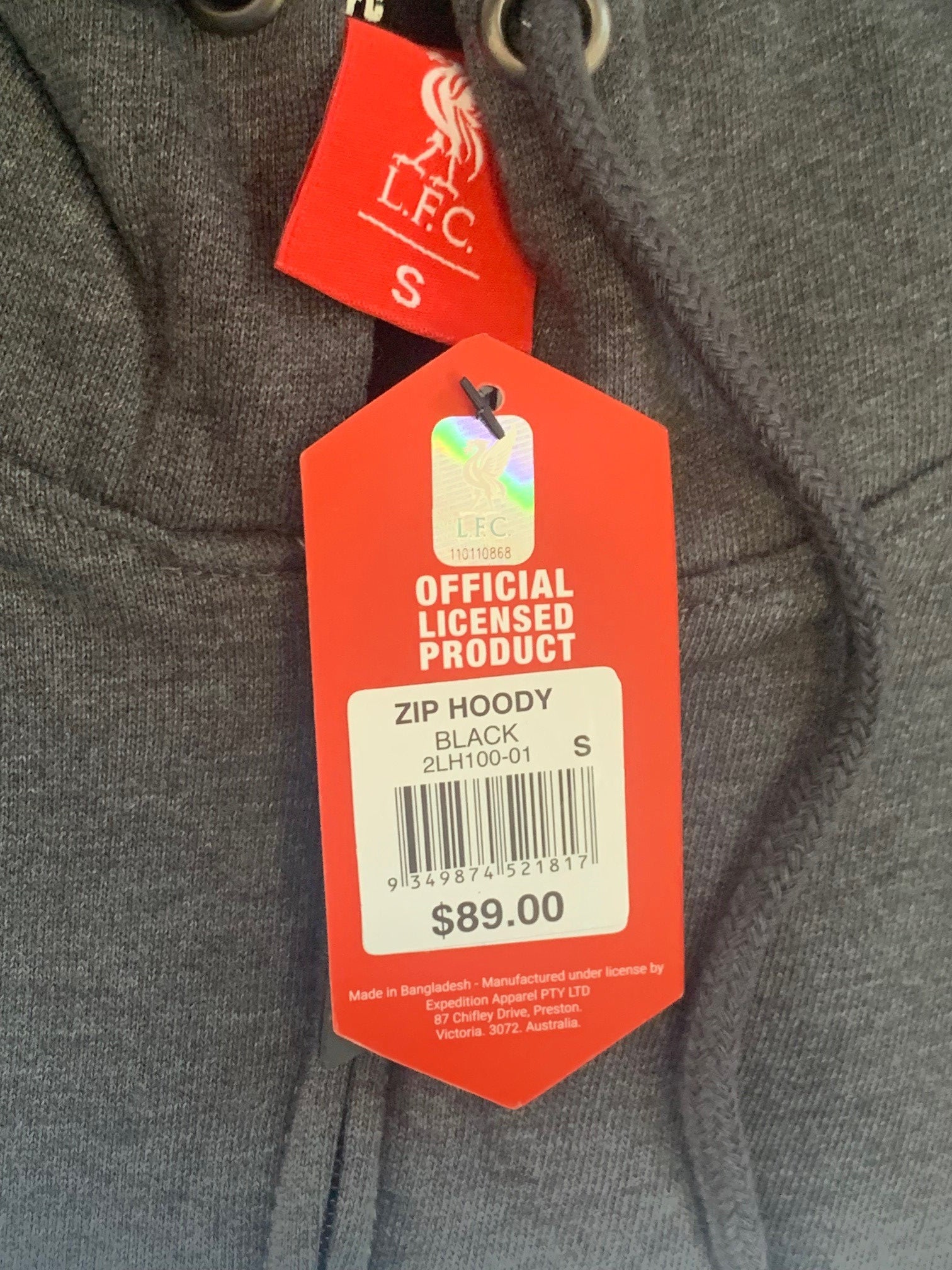 Hoodie Fleece contrast jumper Liverpool FC Authentic ( LFC / YNWA / Zipper Jumper )