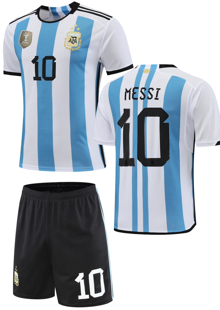 Football Jersey Argentina home 22/23 Messi number#10 (soccer shirt & shorts / football shirt / Messi shirt / soccer / country Lionel shirt )