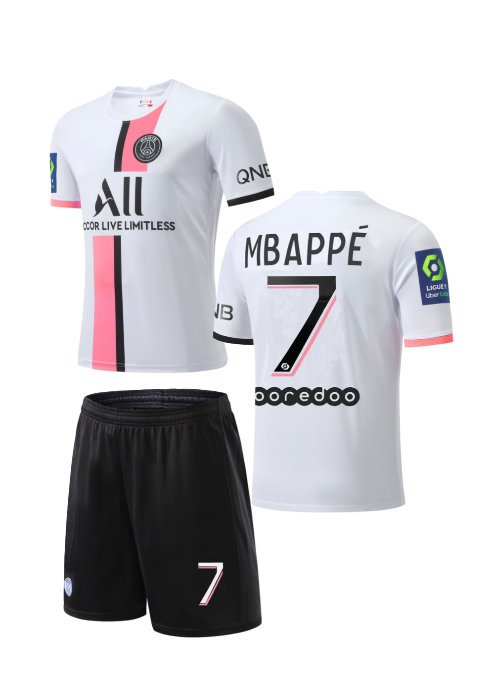 Qualidade De Topo 2021-2022 Camisa PSG Paris Saint-Germain 7 Mbappe