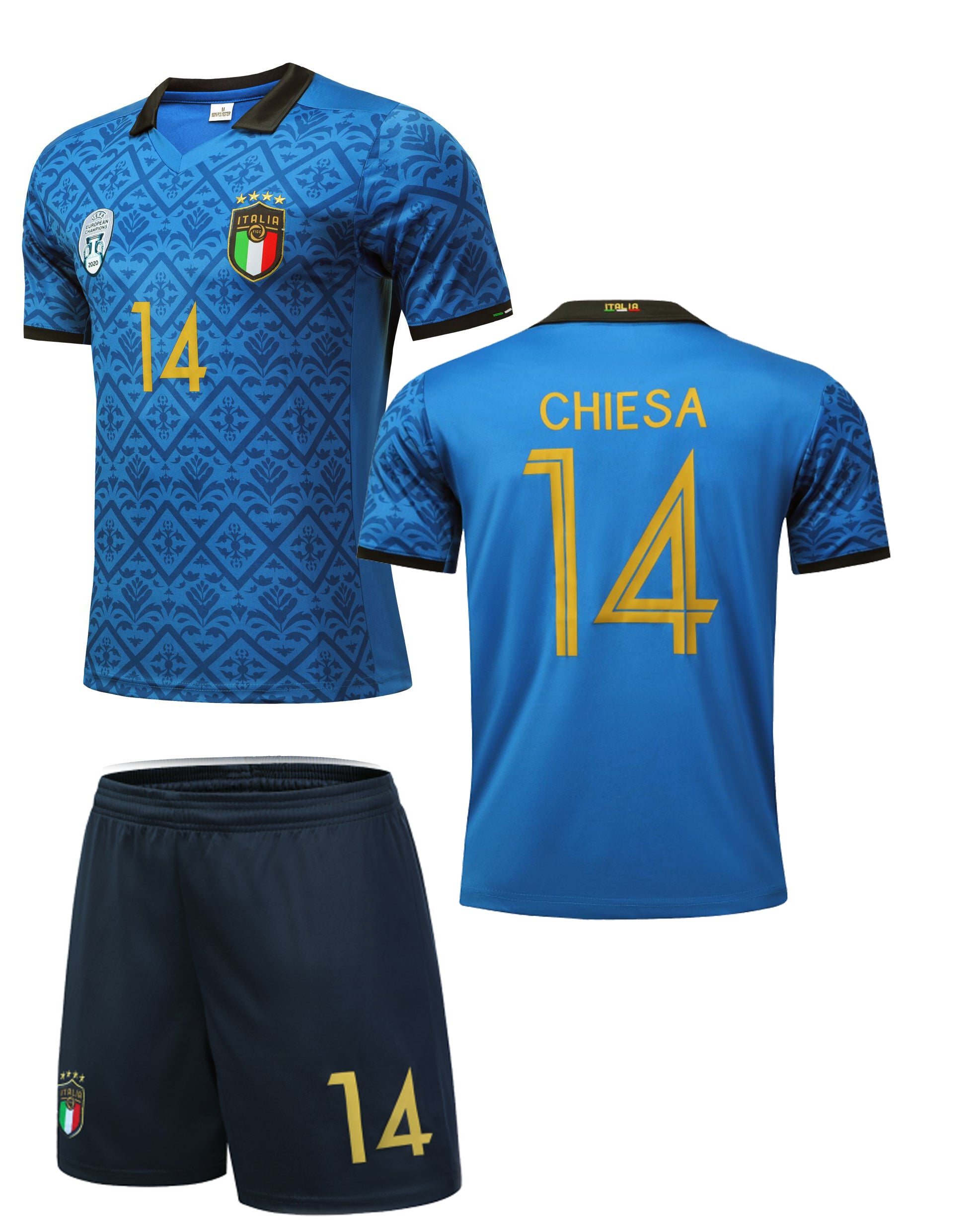 Football Jersey Italy Chiesa #14 home 2021 (soccer shirt and shorts /