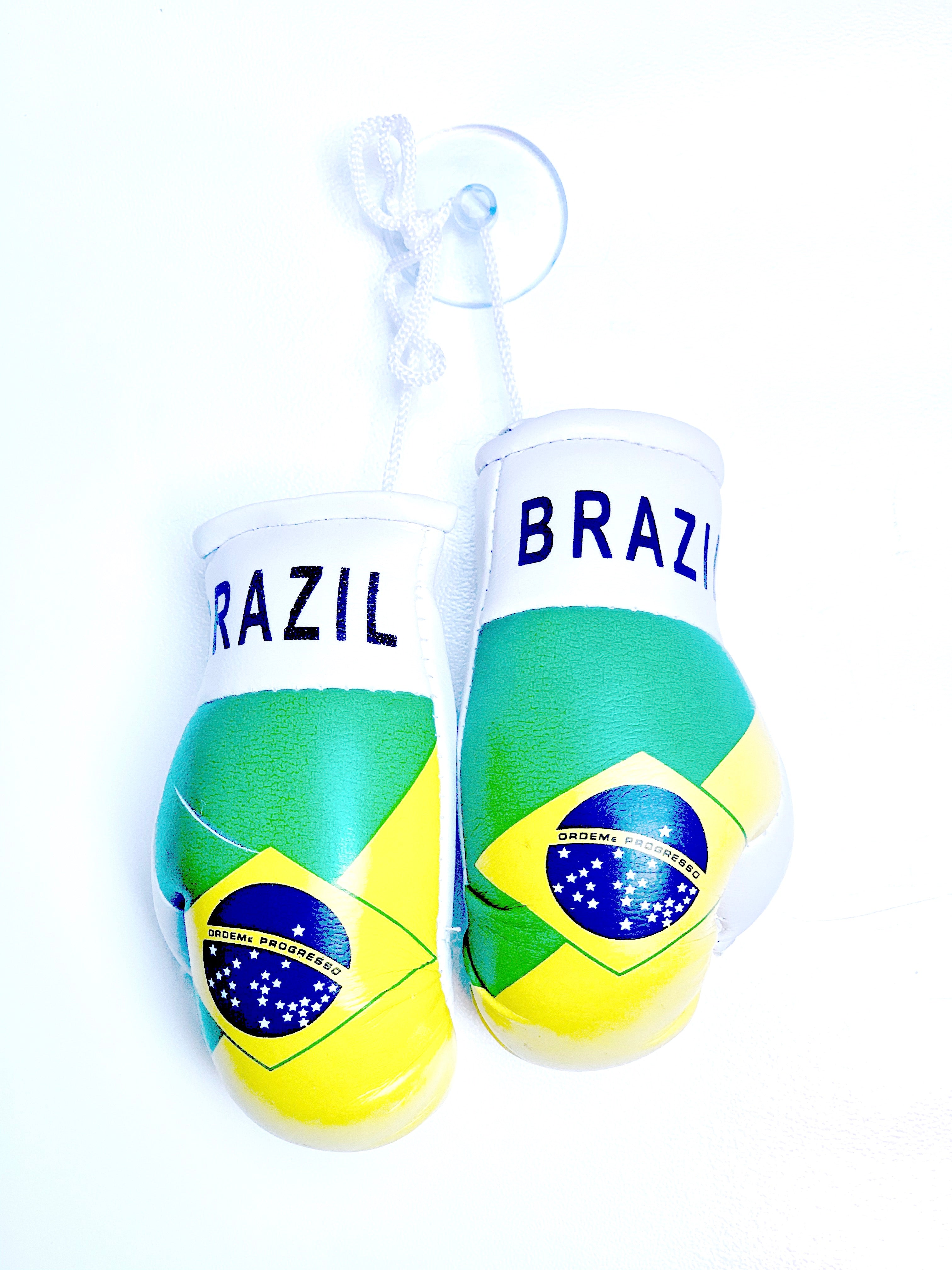 mini boxing gloves Brasil (Brazil / Brazilian / country gloves / boxing gloves / gifts / hanging gloves / car gloves )