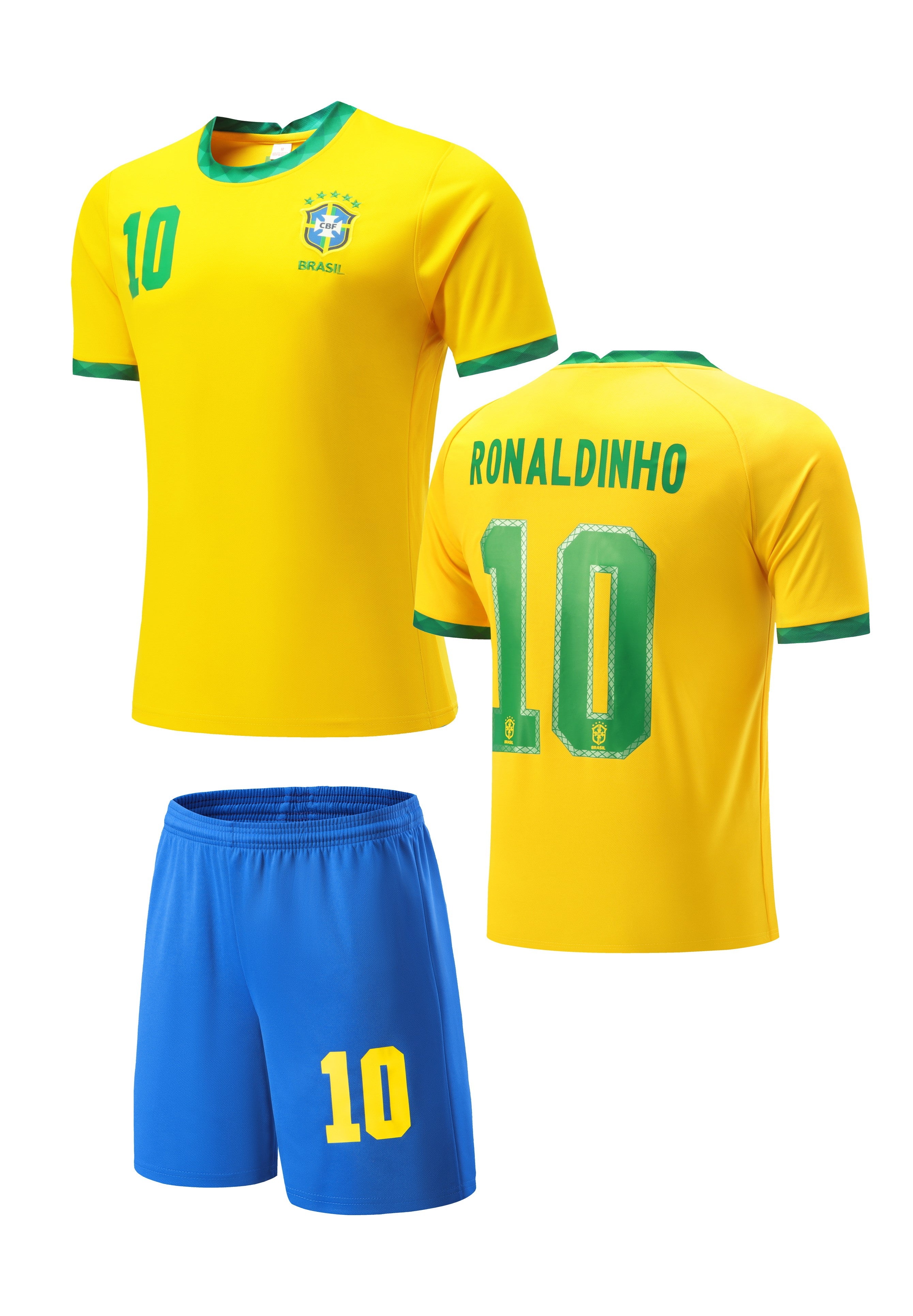 Football Jersey 20/21 Brasil Ronaldinho home set #number10 (Brazil jersey / Harmony day / Brasil shirt / Brasil jersey )