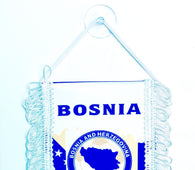 small car flag Bosnia ( Bosnian flag / small banner / car banner / car accessory / small hanging flag / small pendant / country banner)