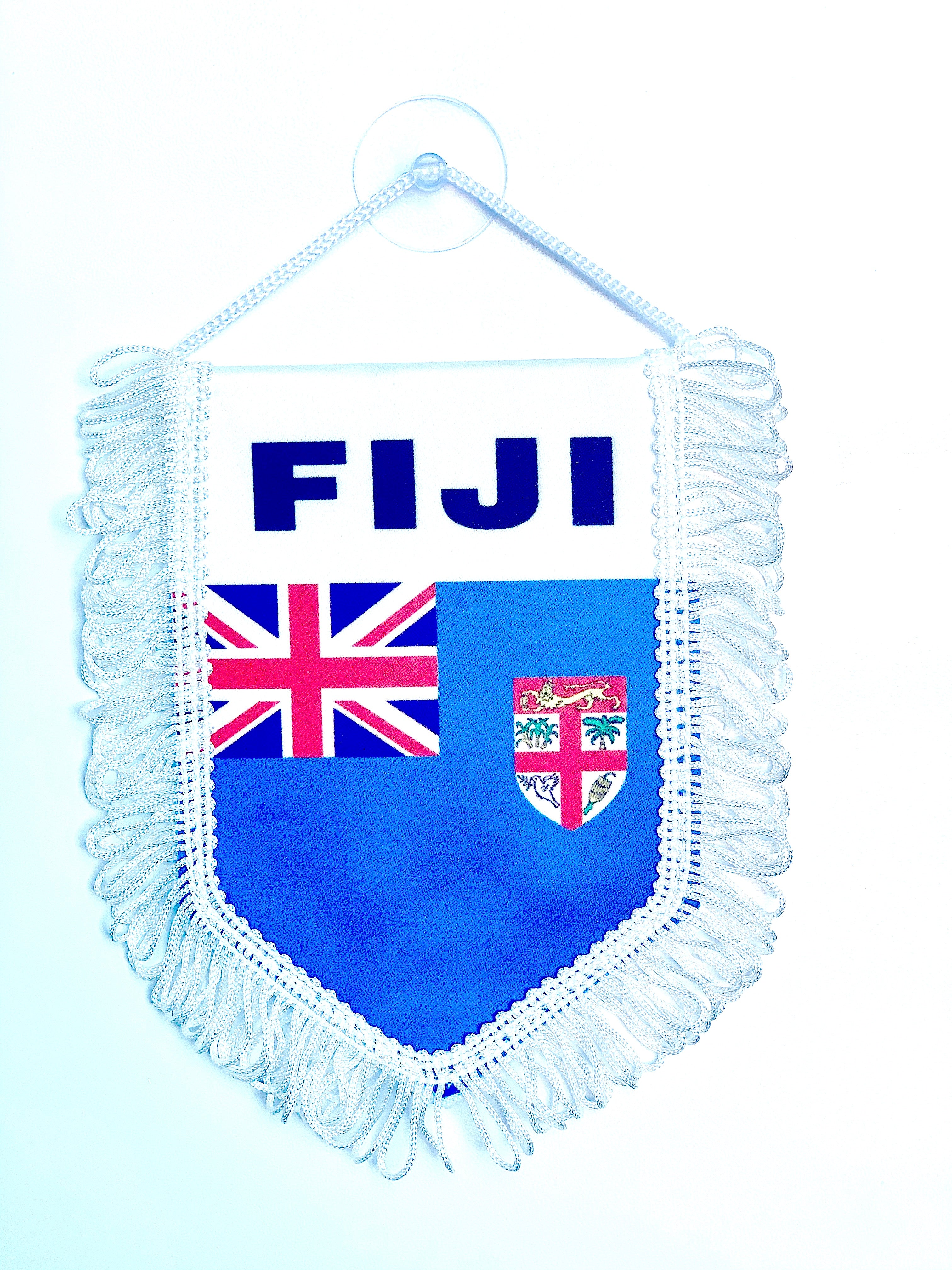 small car flag Fiji ( Fijian banner / small banner / car banner / car accessory / small hanging flag / small pendant / country banner)
