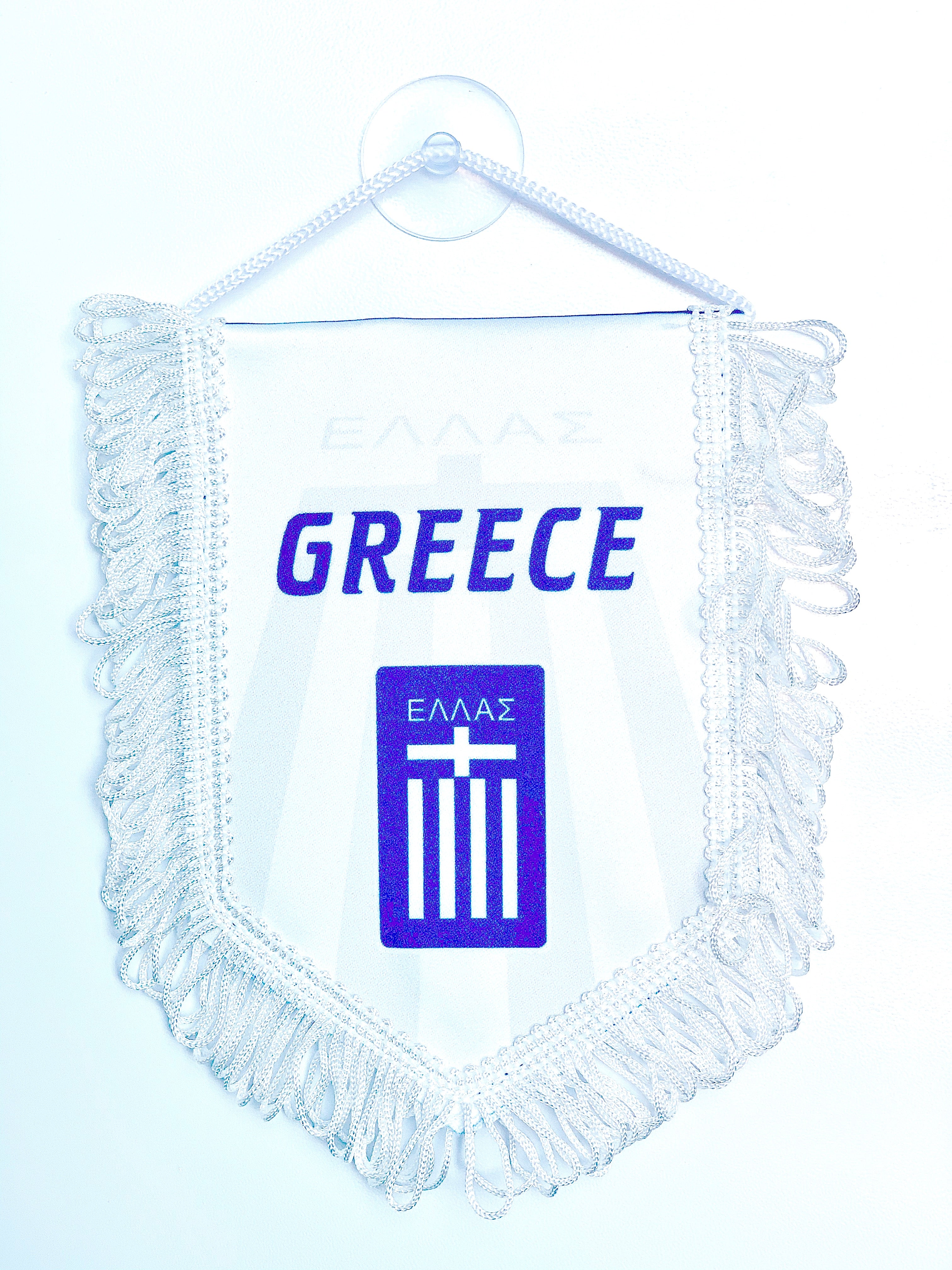 small car flag Greece ( Hellas ? Ellas banner / small banner / car banner / car accessory / small hanging flag / small pendant / country banner)