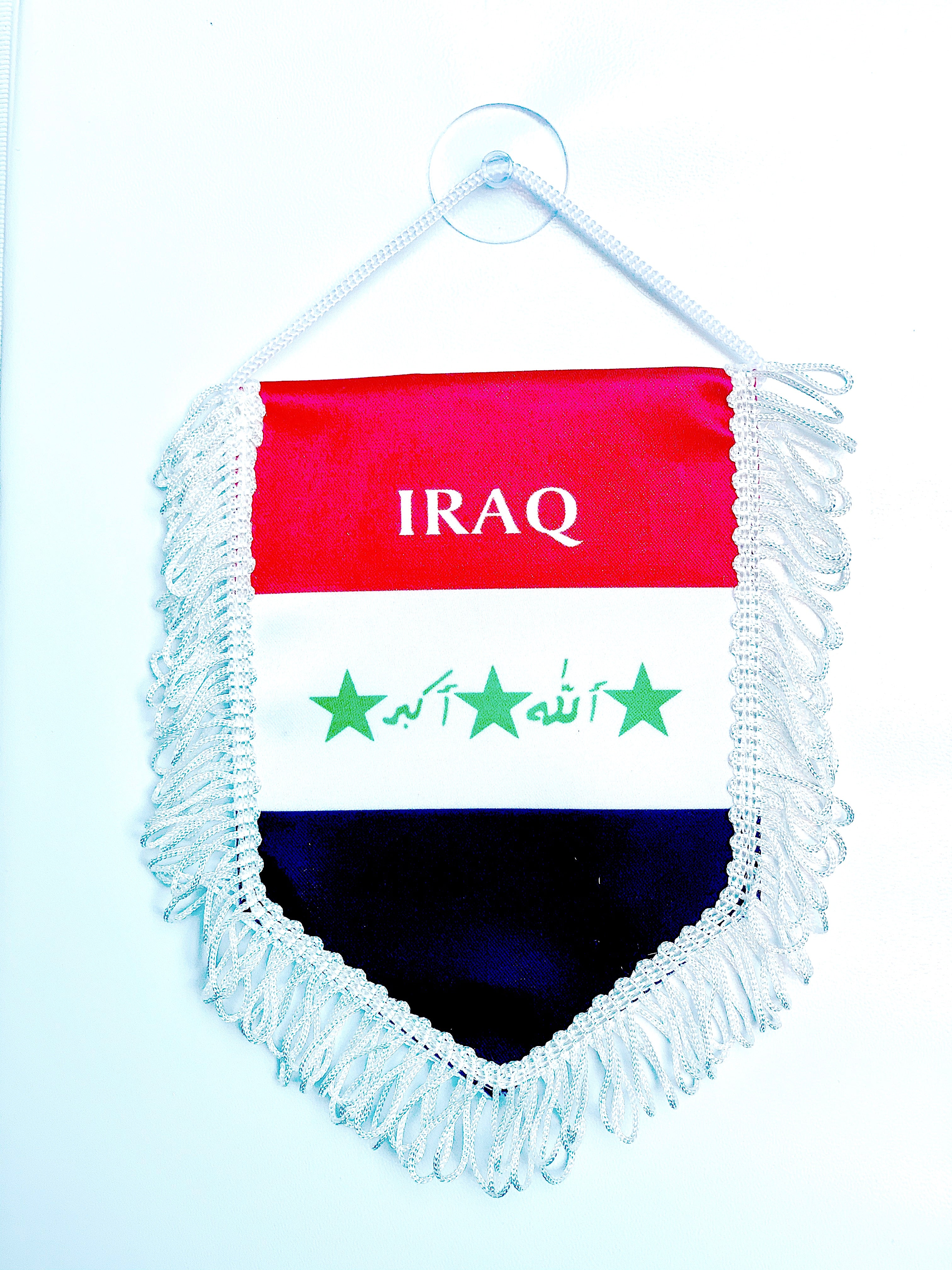 small car flag Iraq ( Iraqi banner / small banner / car banner / car accessory / small hanging flag / small pendant / country banner)