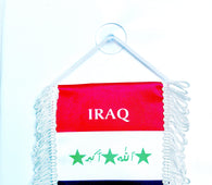 small car flag Iraq ( Iraqi banner / small banner / car banner / car accessory / small hanging flag / small pendant / country banner)