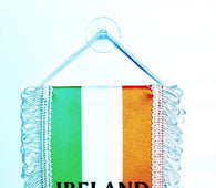 small car flag Ireland ( Irish banner / small banner / car banner / car accessory / small hanging flag / small pendant / country banner)