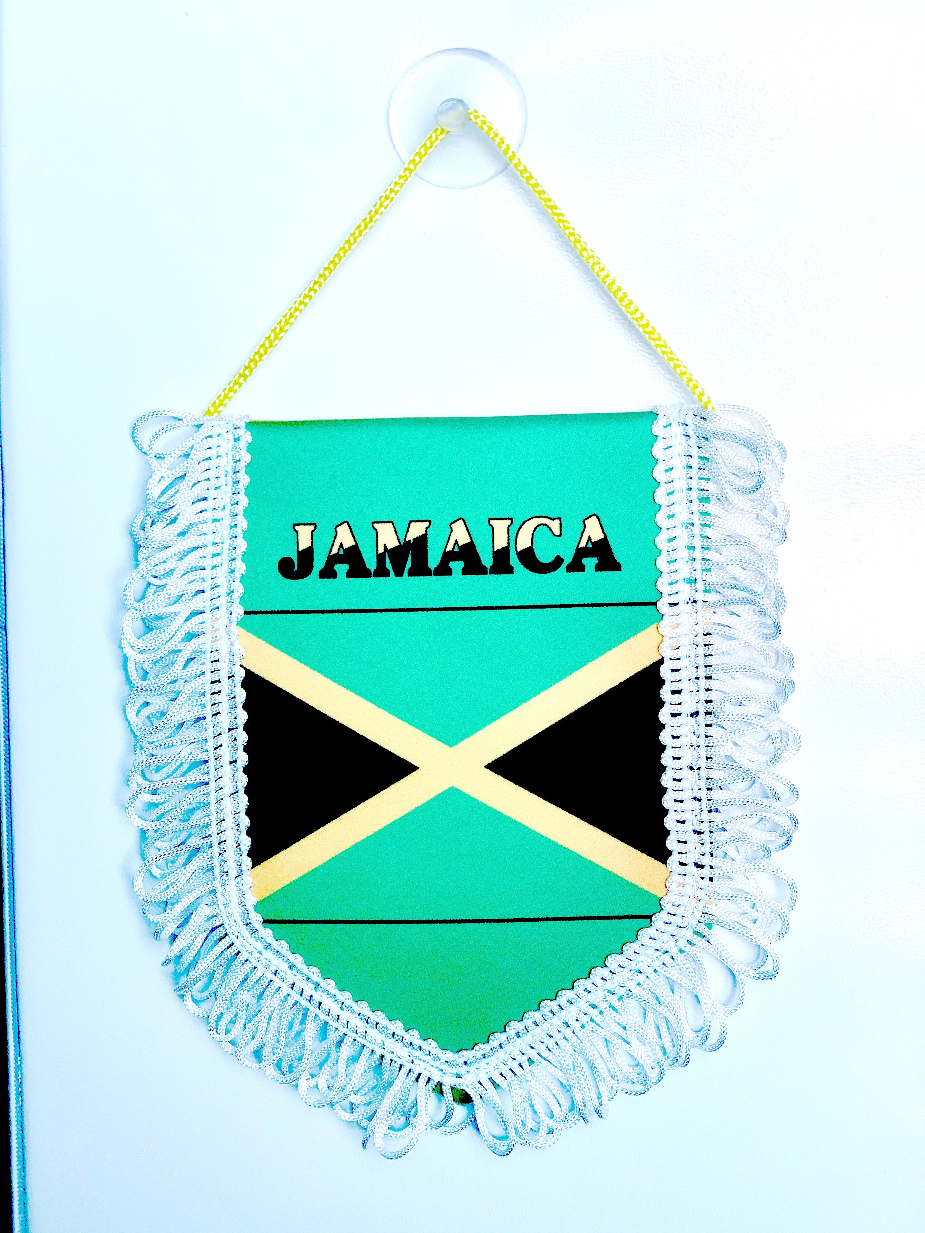 small car flag Jamaica( Jamaican banner / small banner / car banner / car accessory / small hanging flag / small pendant / country banner)