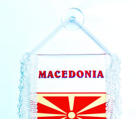 small car flag Macedonia ( Macedonian banner / small banner / car banner / car accessory / small hanging flag / small pendant / country banner)