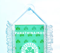 small car flag Panathiniakos ( small banner / car banner / car accessory / small hanging flag / small pendant / team banner)