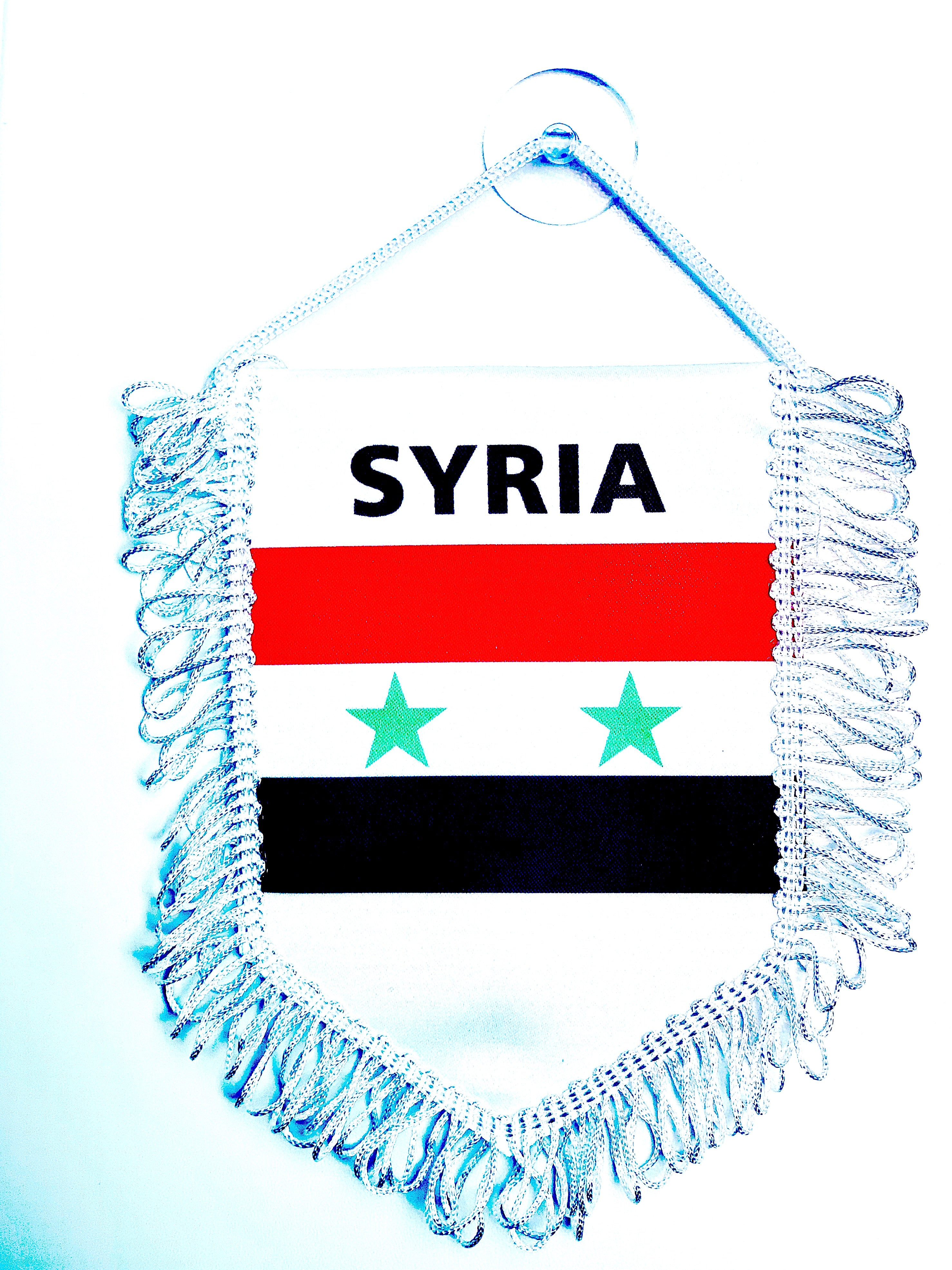 small car flag Syria ( Syrian banner / small banner / car banner / car accessory / small hanging flag / small pendant / country banner)