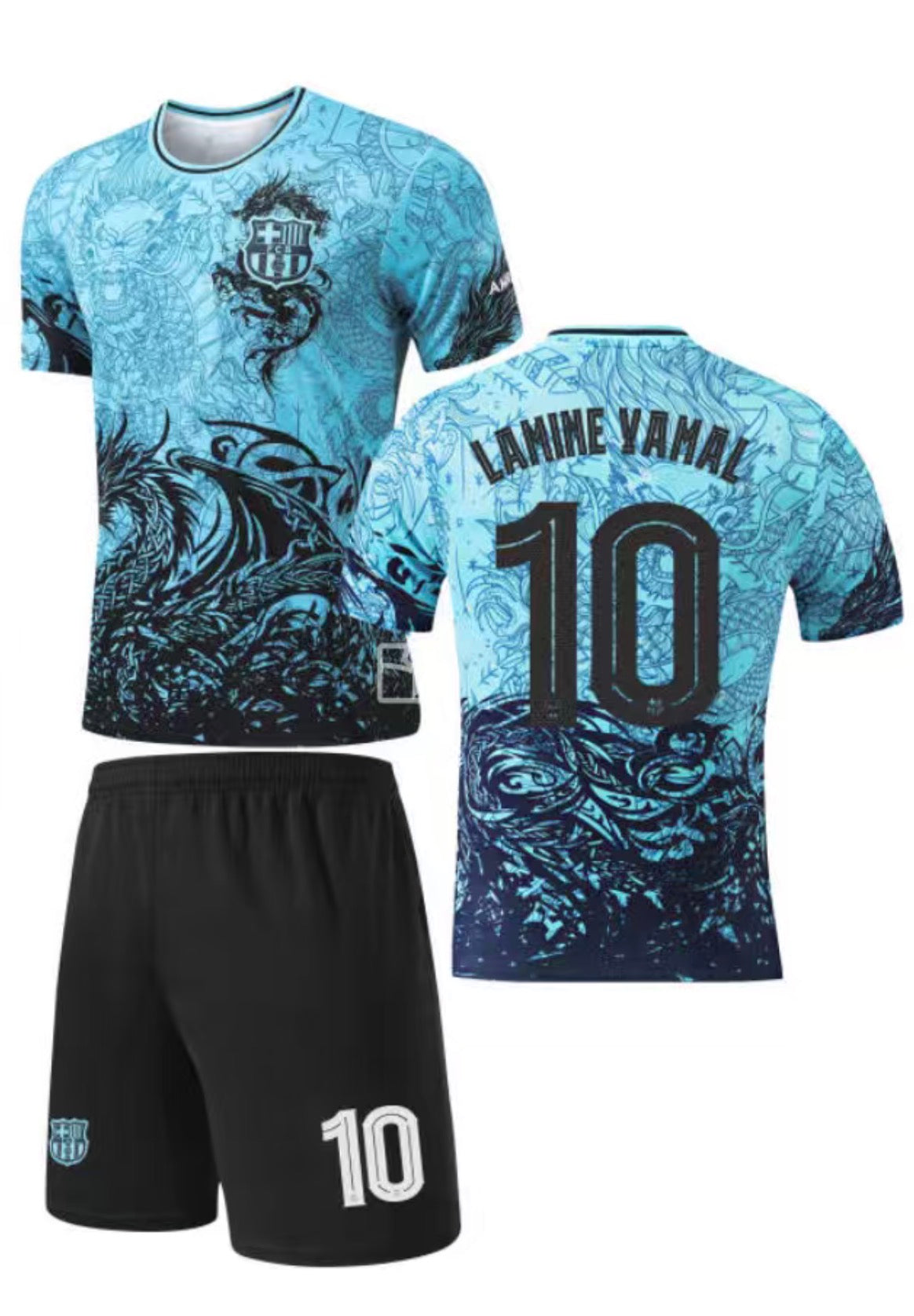 Football Jersey Barcelona fc  Blue Dragon LAMINE YAMAL 2025-2026 (Black number #10 / good quality soccer shirt and shorts / Barca limited edition )