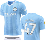 Football jersey Manchester City Foden #47 home 2023-2024( jersey and shorts / Mancity specials )