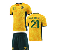Football Jersey set Australia Home 23-24 Carpenter  number #21 ( Australia shirt / Ellie soccer shirt / country shirt / football shirt )