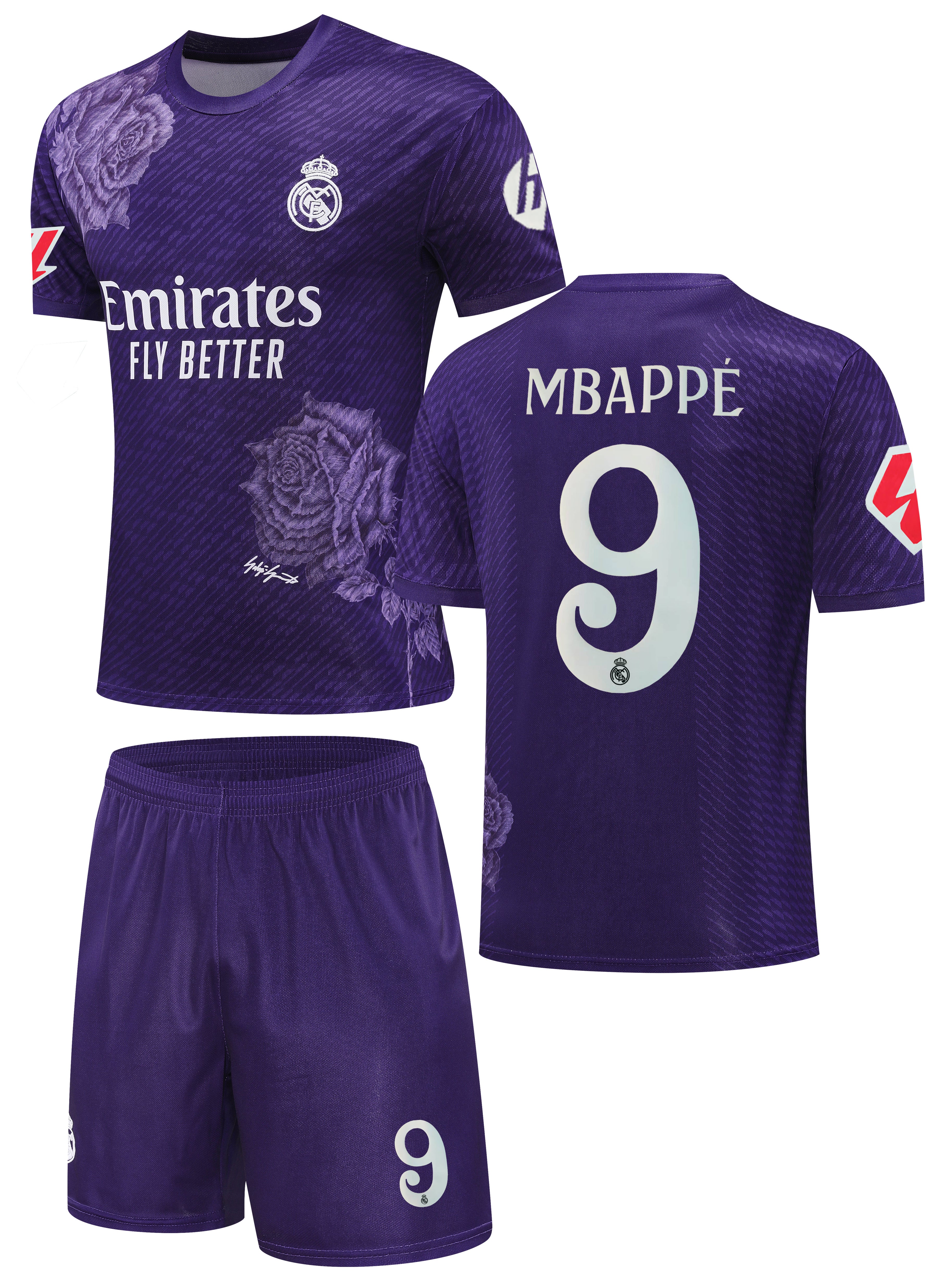 Football Jersey  Real Madrid fc  Purple Rose 2024-2025  Mbappe #number 9 ( soccer shirt / black shirt / soccer jersey / gift / Jude shirt)