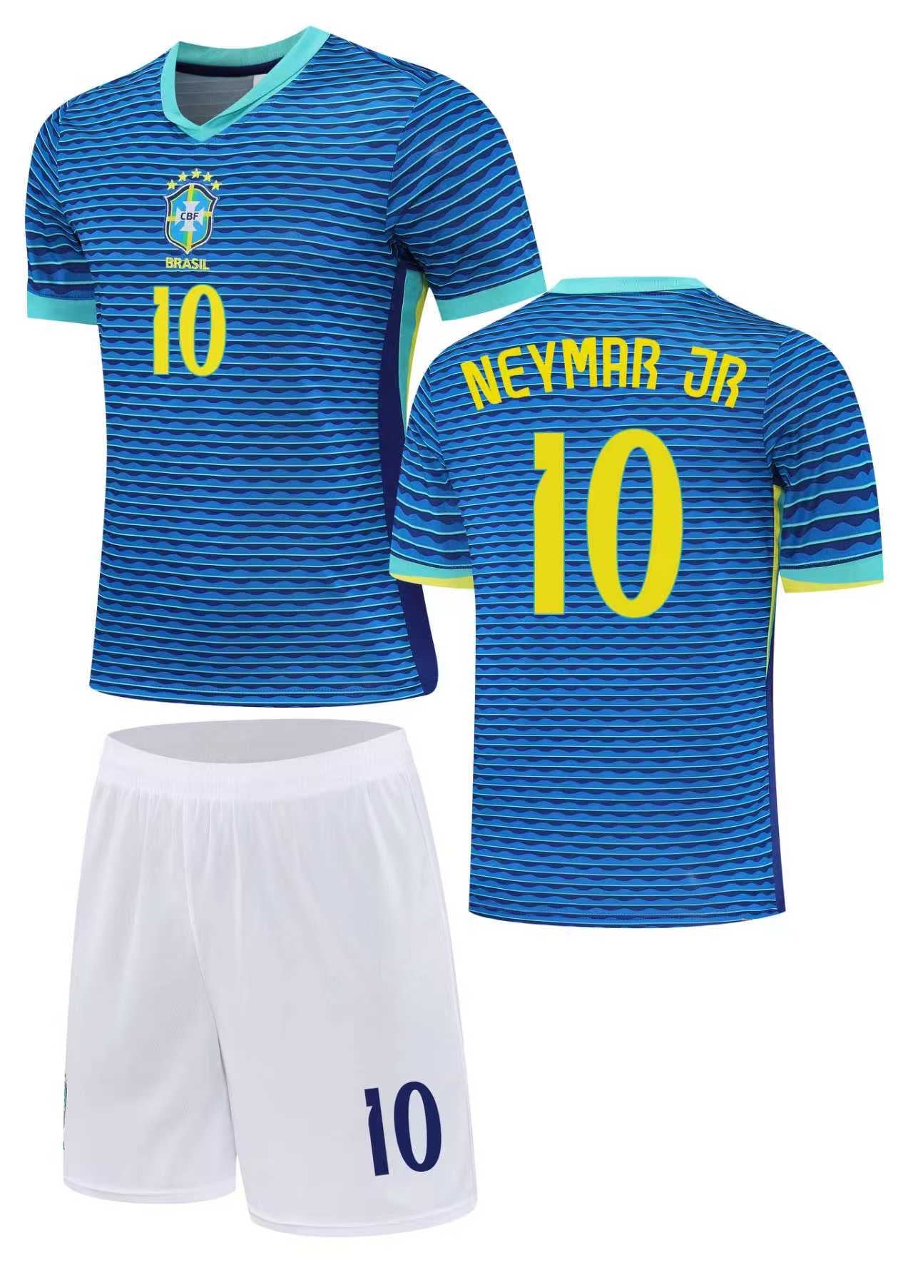 Football Jersey 24/26 Brasil Neymar jr Away set #number10 (Brazil jersey / Harmony day / Brasil shirt / Brasil jersey )