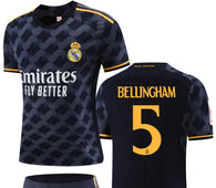 Football Jersey Real Madrid fc Away 2023-2024  Bellingham #number 5 ( soccer shirt / black shirt / soccer jersey / gift / Jude shirt)