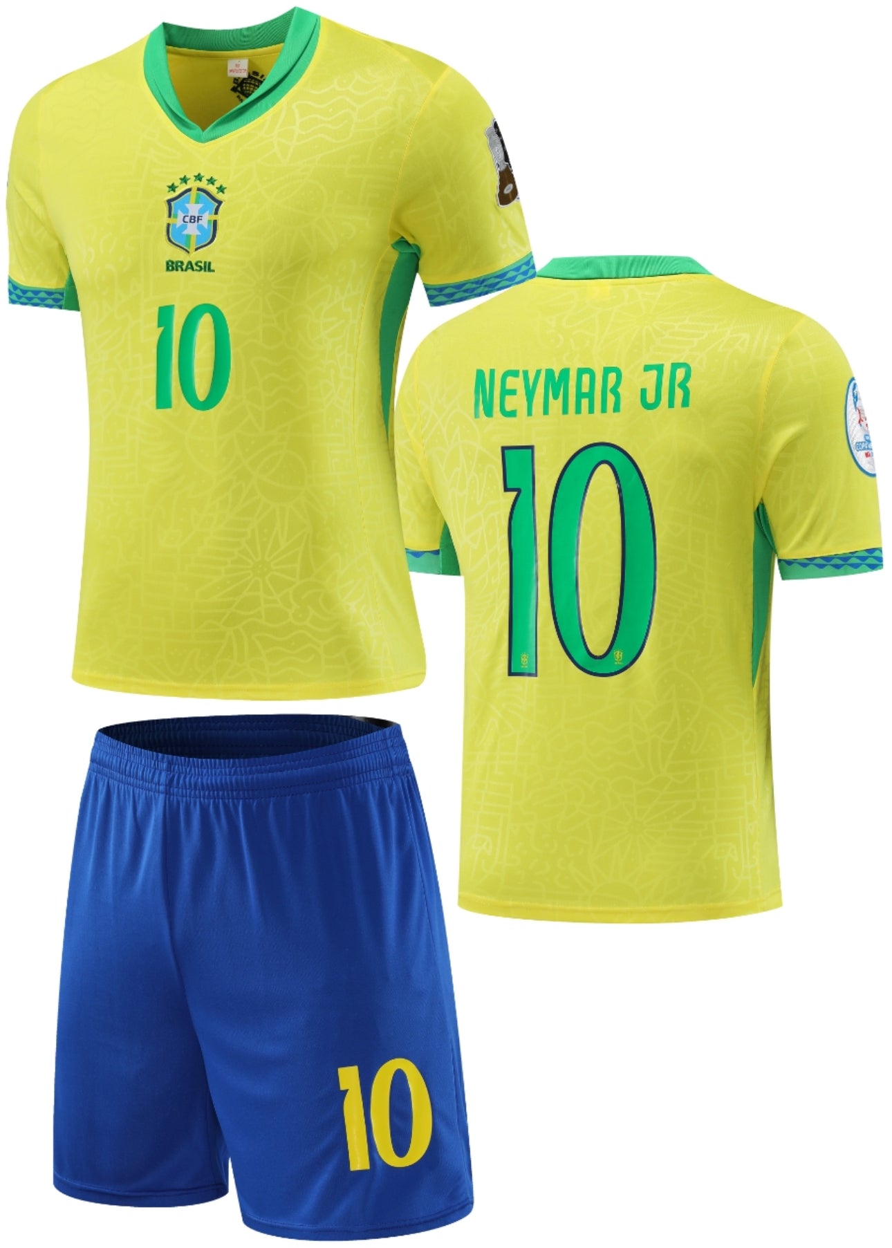 Football Jersey 24/26 Brasil Neymar jr home set #number10 (Brazil jersey / Harmony day / Brasil shirt / Brasil jersey )