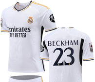 Football Jersey home Real Madrid fc  2023-2024  Beckham #number 23 ( soccer shirt & shorts / shirt / soccer jersey / gift / high quality )