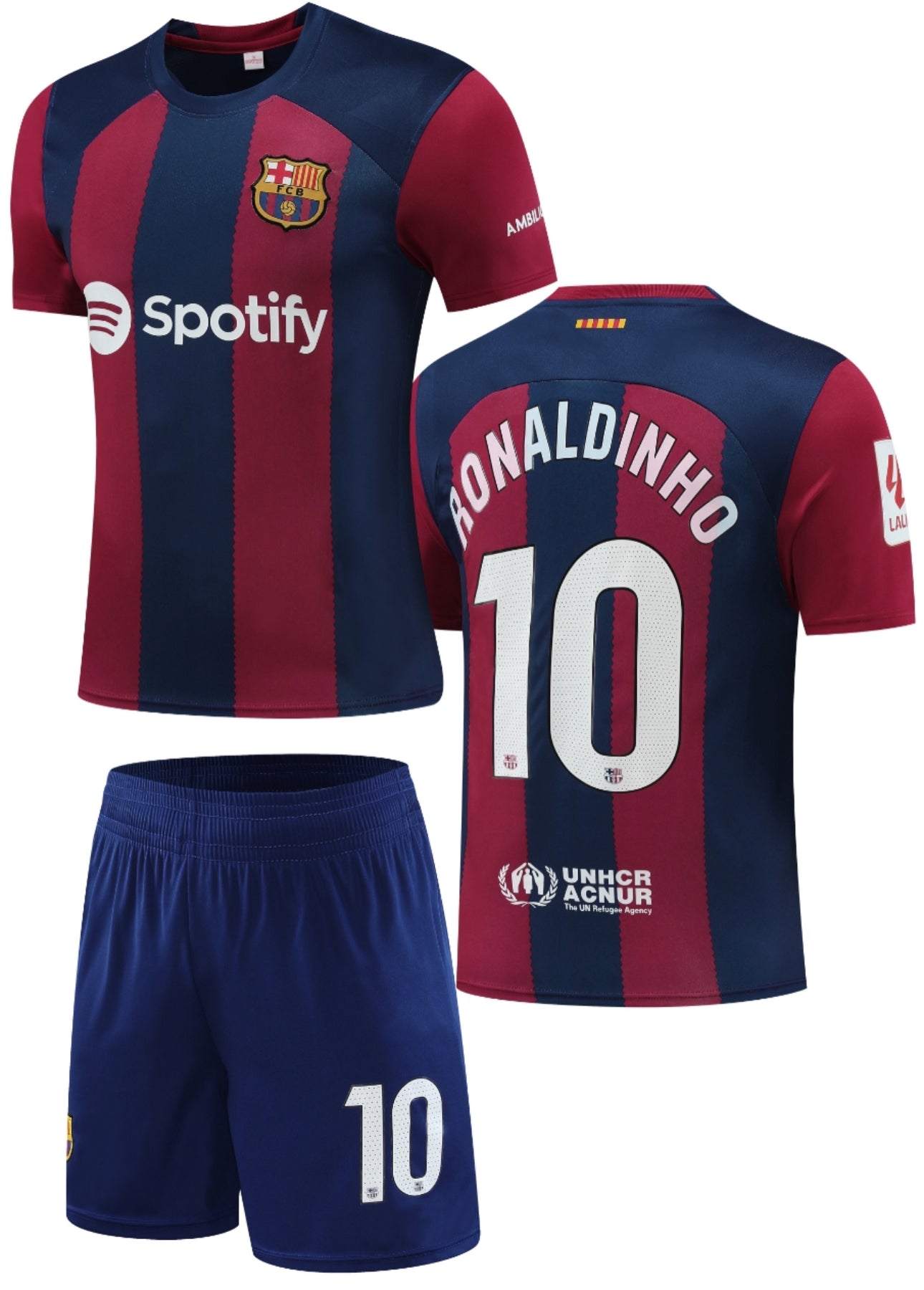 Football Jersey Barcelona fc home  Ronaldinho #10 2023-2024 (soccer shirt / football shirt / Barca  / Barcelona shirt )