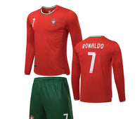 Football Jersey Long sleeve Portugal home Ronaldo 25/27( A GRADE QUALITY / Harmony day / country jersey & shorts / European championship )