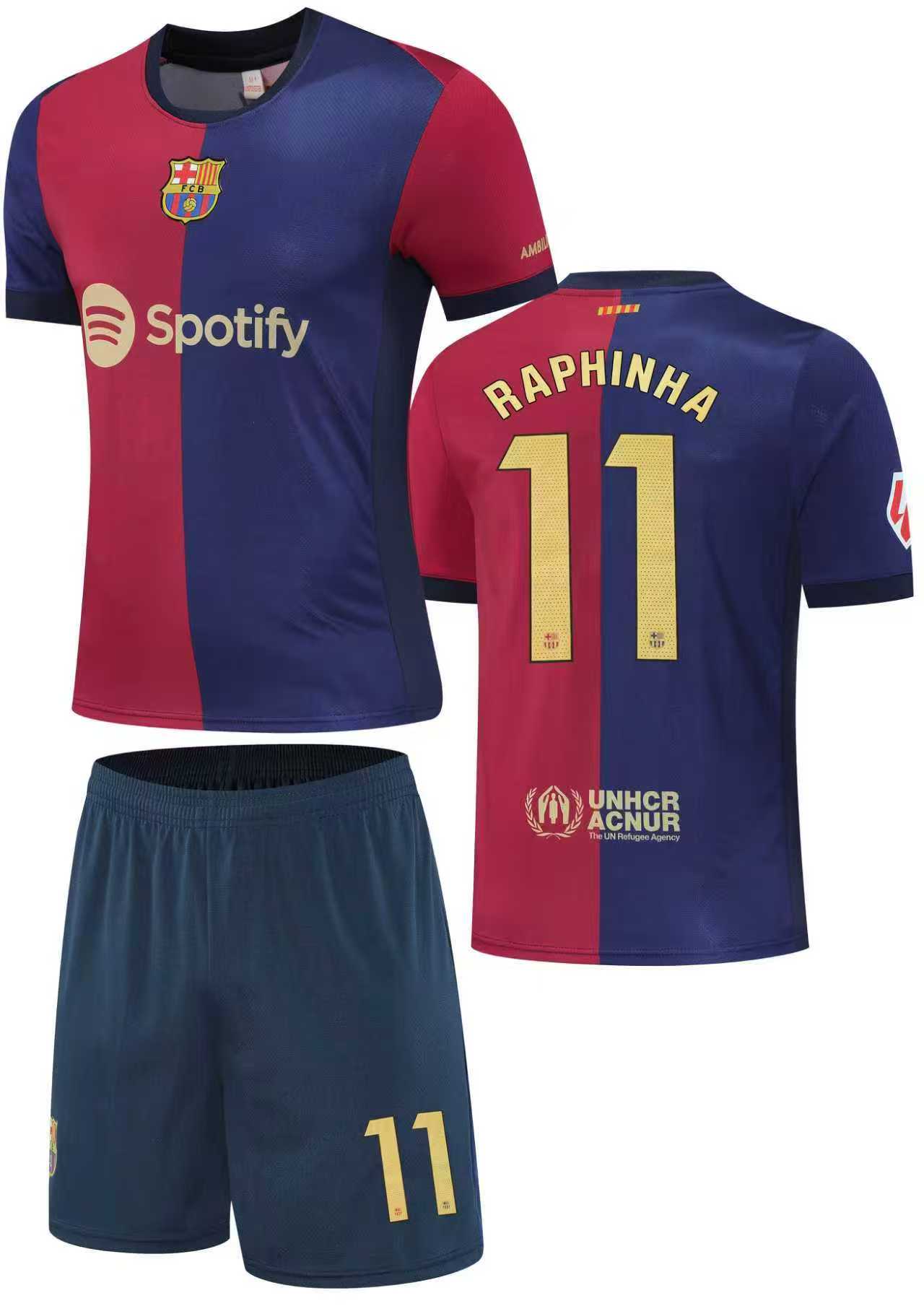 Football Jersey Barcelona fc Home RAPHINHA #11 2024-2025 (soccer shirt / football shirt / Barca shirt / Barcelona / Spain shirt )