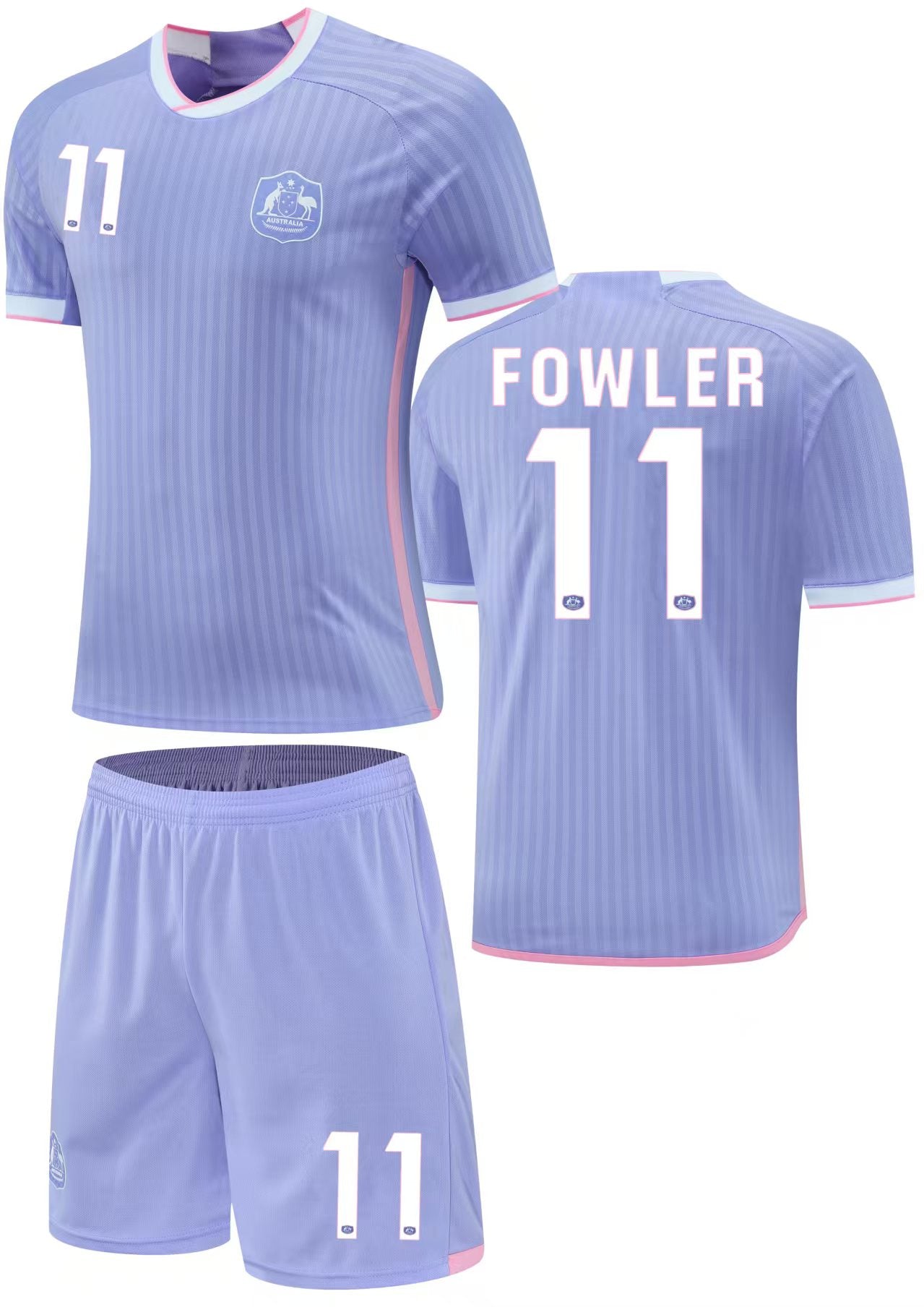 Football Jersey set Australia purple 25-26 FOWLER number#11 ( Australia shirt / soccer shirt / country shirt / football shirt )