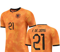 Football jersey Netherlands Home Frenkie de Jong 2022 number#21 ( shirt / Holland / harmony day / outfit / soccer )