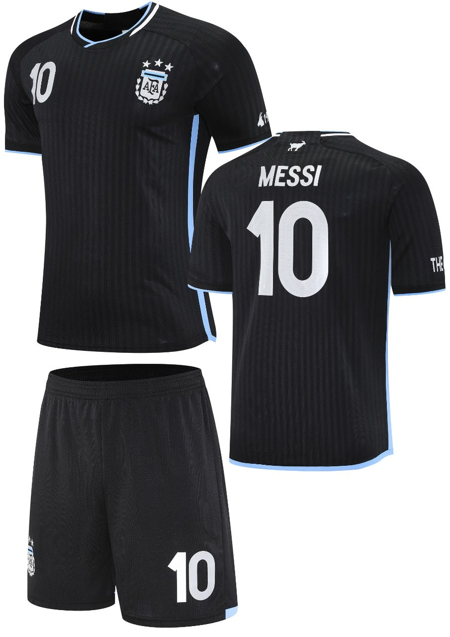 Football Jersey Argentina GOAT Black Messi 10# ( Harmony day / country jersey & shorts / football shirt / limited edition shirt  / Lionel jersey / world champion)