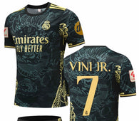 Football Jersey Real Madrid fc Black dragon 2024-2025  Vini Jr #7 ( soccer shirt & shorts / junior shirt / soccer jersey / gift / shirt)