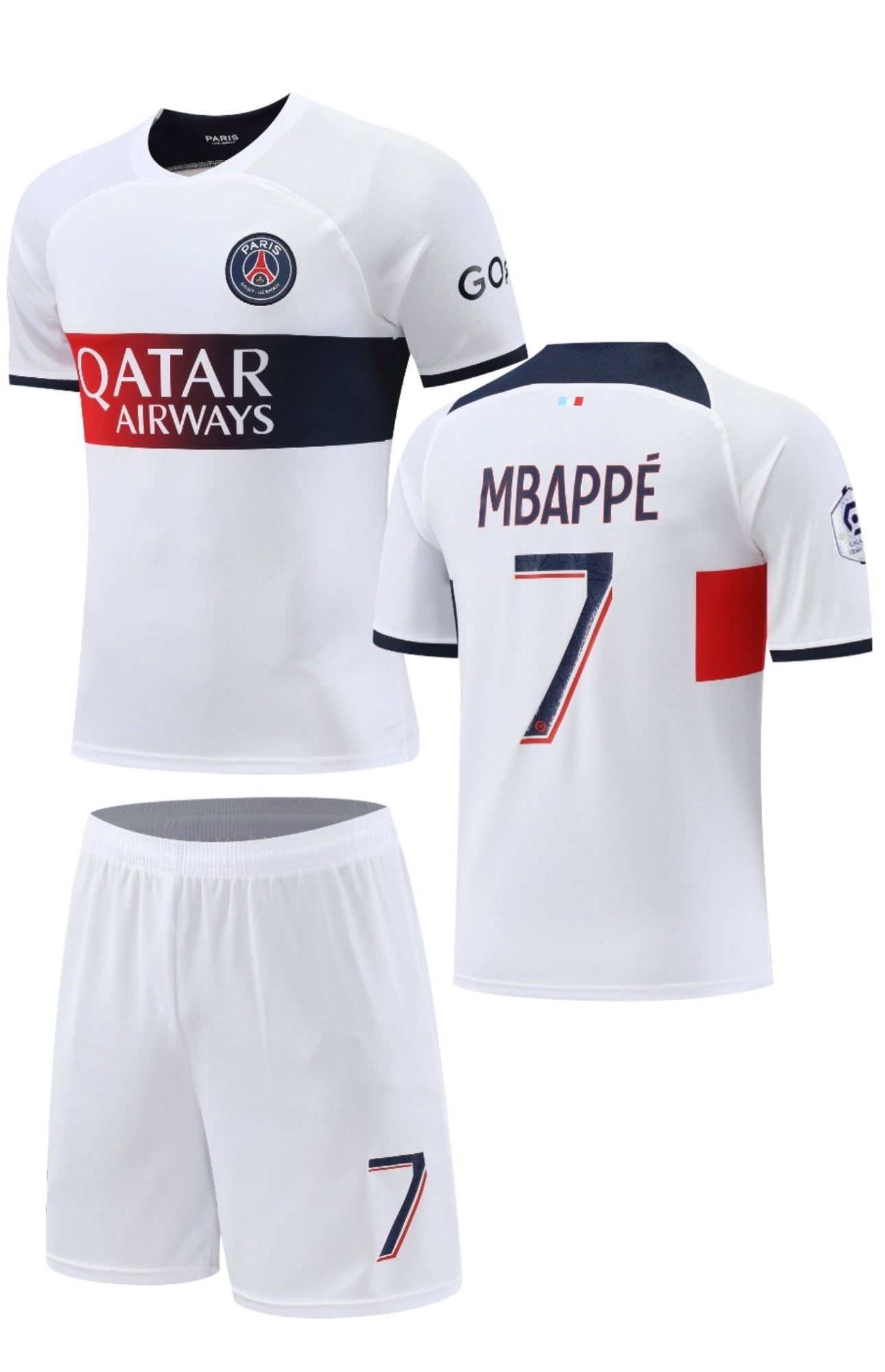 Football Jersey Paris saint Germain Away  Mbappe number#7 23-24 (Psg jersey / Harmony day /  specials / Mbappe shirt / soccer Jersey and shorts )