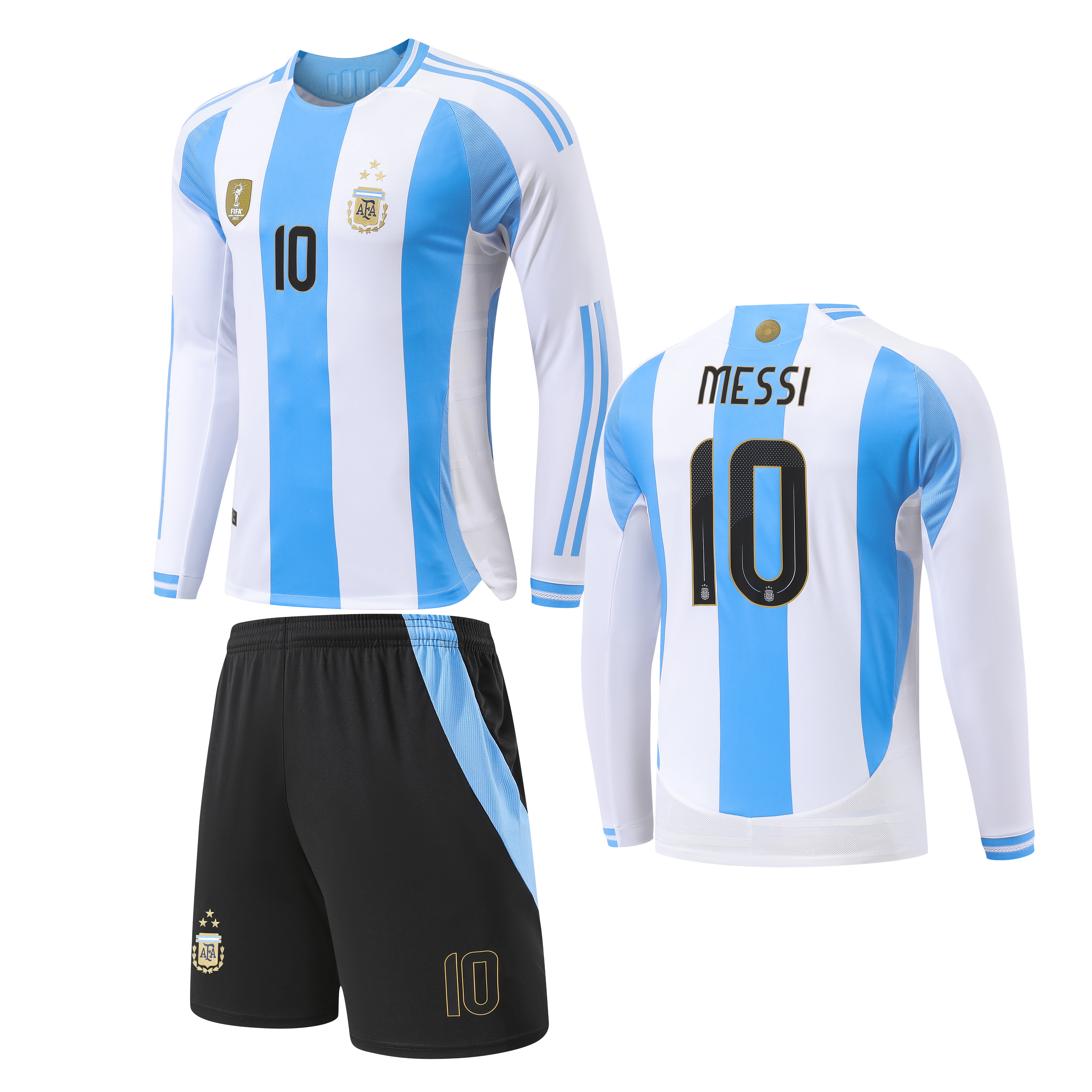 Football Jersey long sleeve Argentina home 24/26 Messi number#10 (A grade quality soccer shirt & shorts / football shirt / Lionel Messi shirt / Messi soccer shirt / country shirt )
