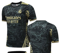 Football Jersey Real Madrid fc Black dragon 2024-2025  no name ( soccer shirt & shorts / junior shirt / soccer jersey / blank / shirt)