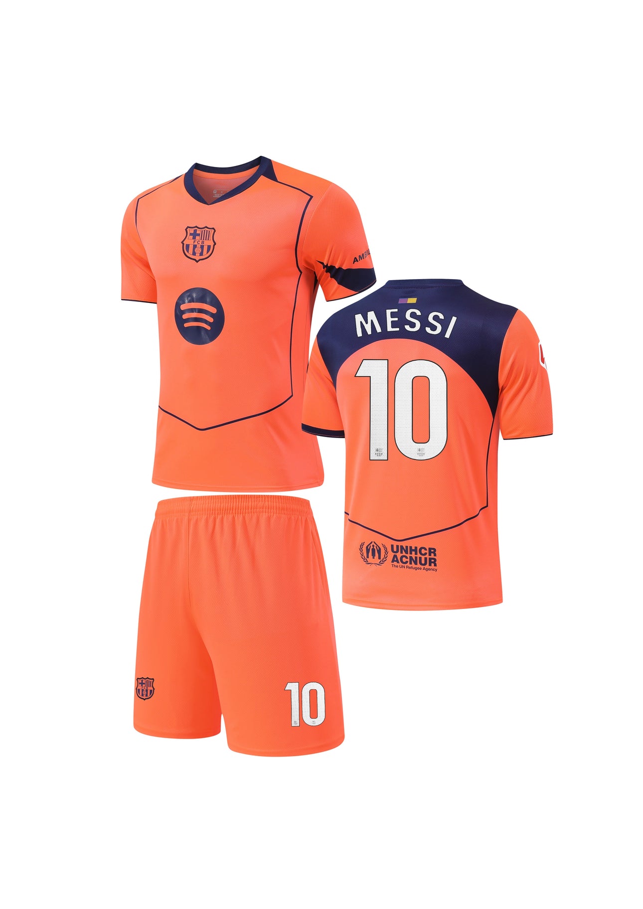 Football Jersey Barcelona fc 2nd strip MESSI 2025-2026 ( quality soccer shirt & shorts / football shirt / Barca shirt / Barcelona / Spain shirt ) bc